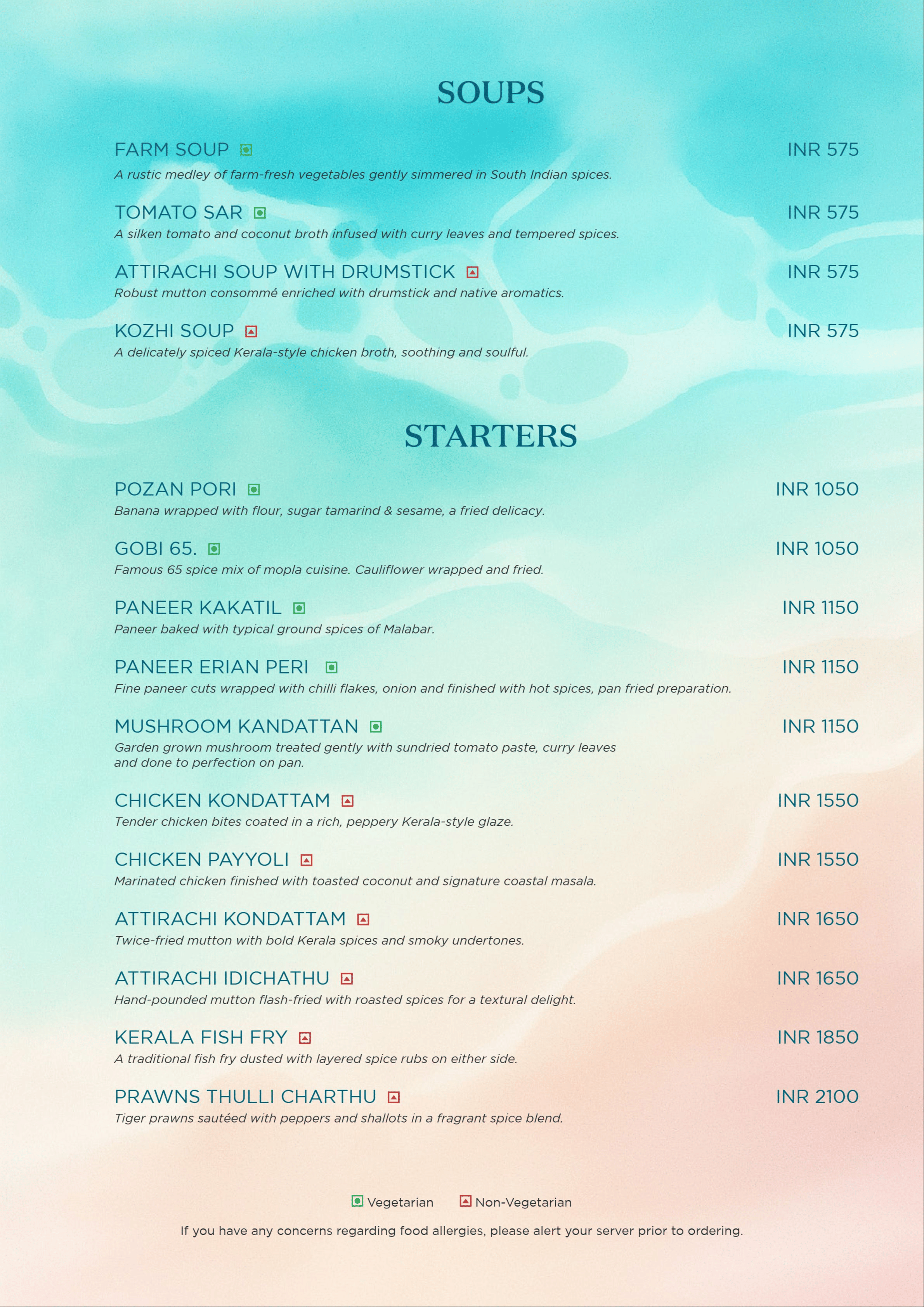 Dining Experience for Two at Spice Terrace, Central Bengaluru — Food menu