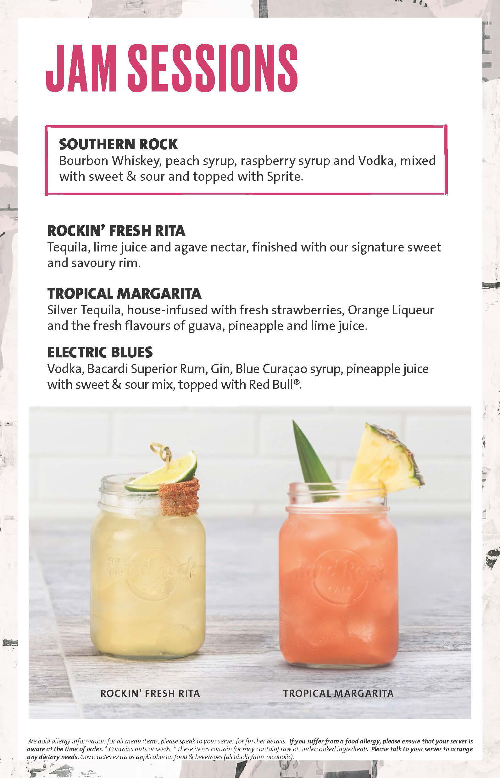 Dining Experience for Two at Hard Rock Cafe, Central Bengaluru — Beverages menu