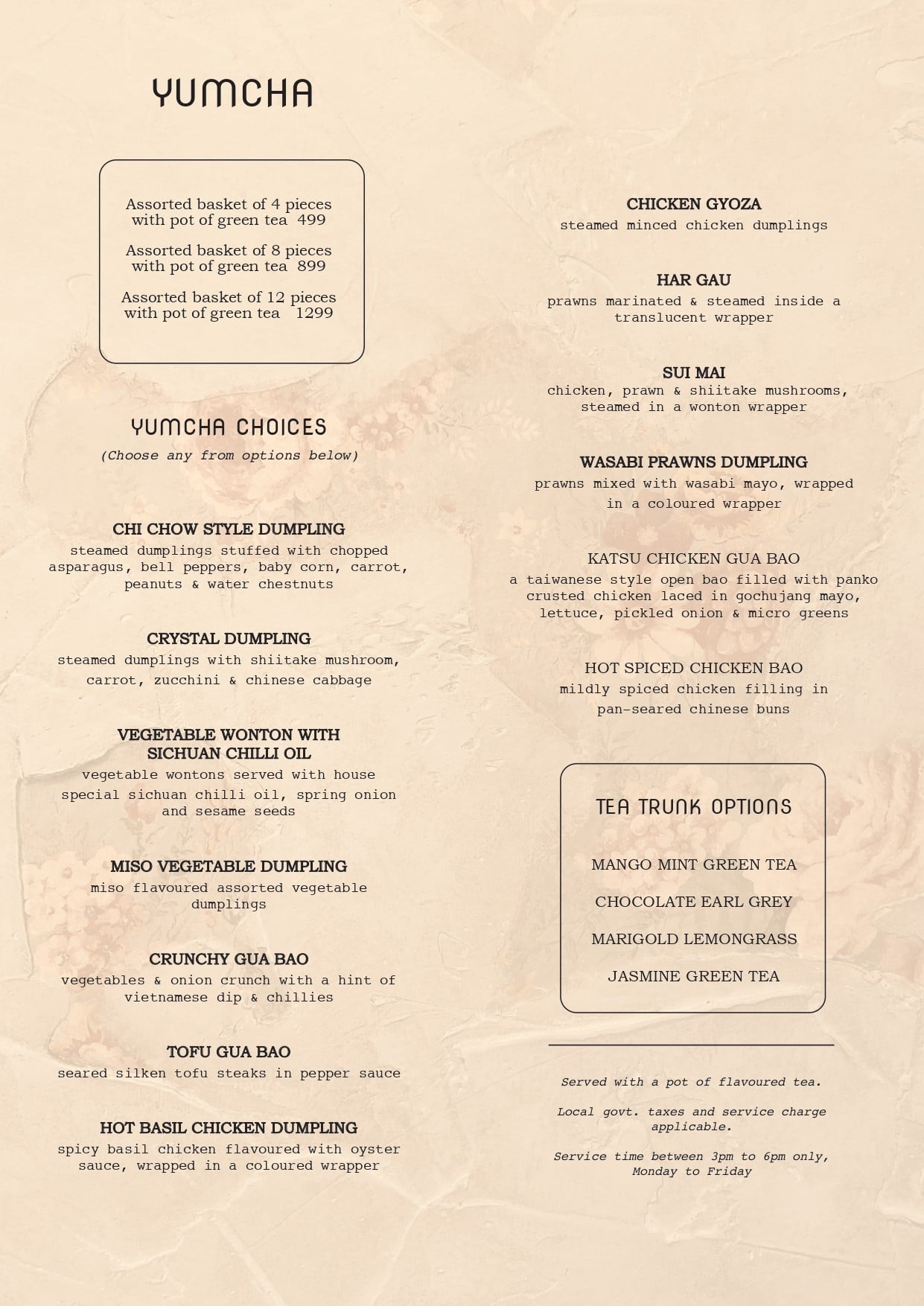 Menu of Shiro, UB City, Central Bengaluru