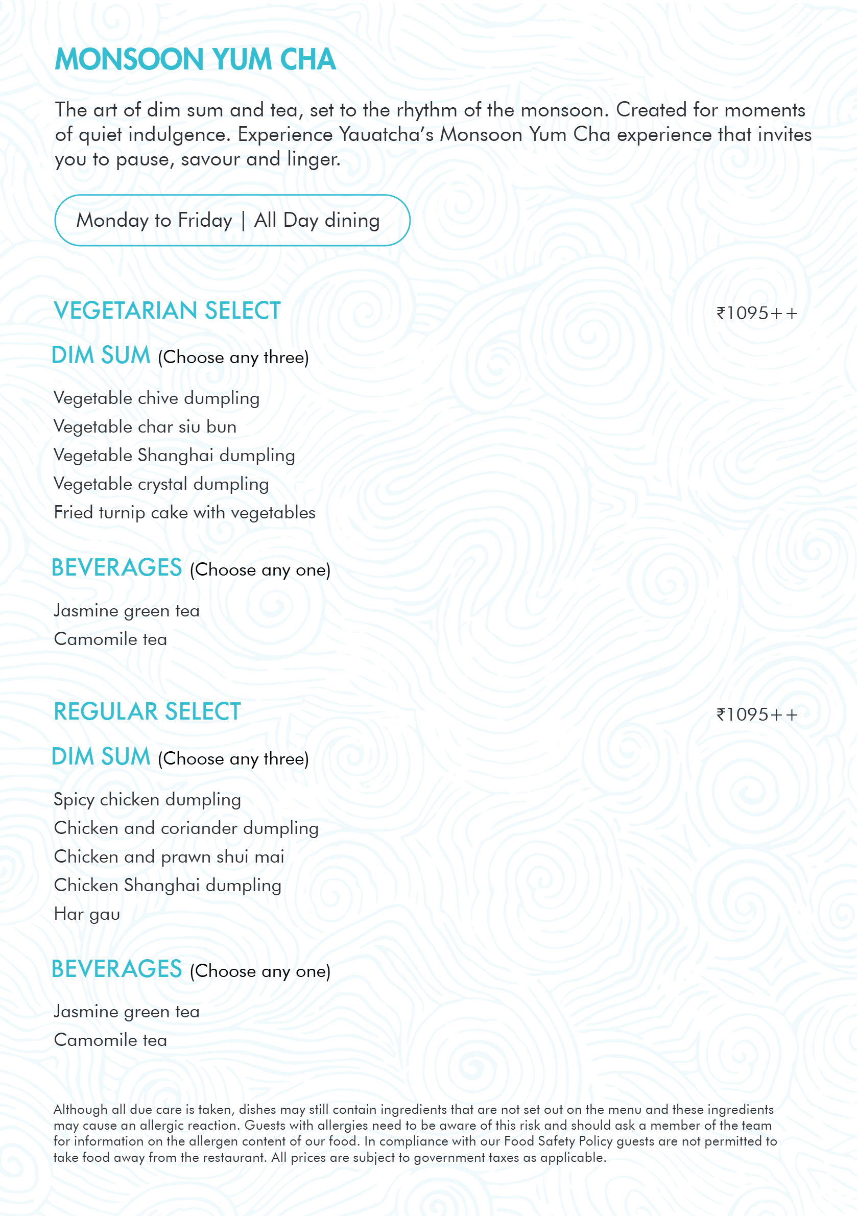 Dining Experience for Two at Yauatcha, MG Road — Special menu