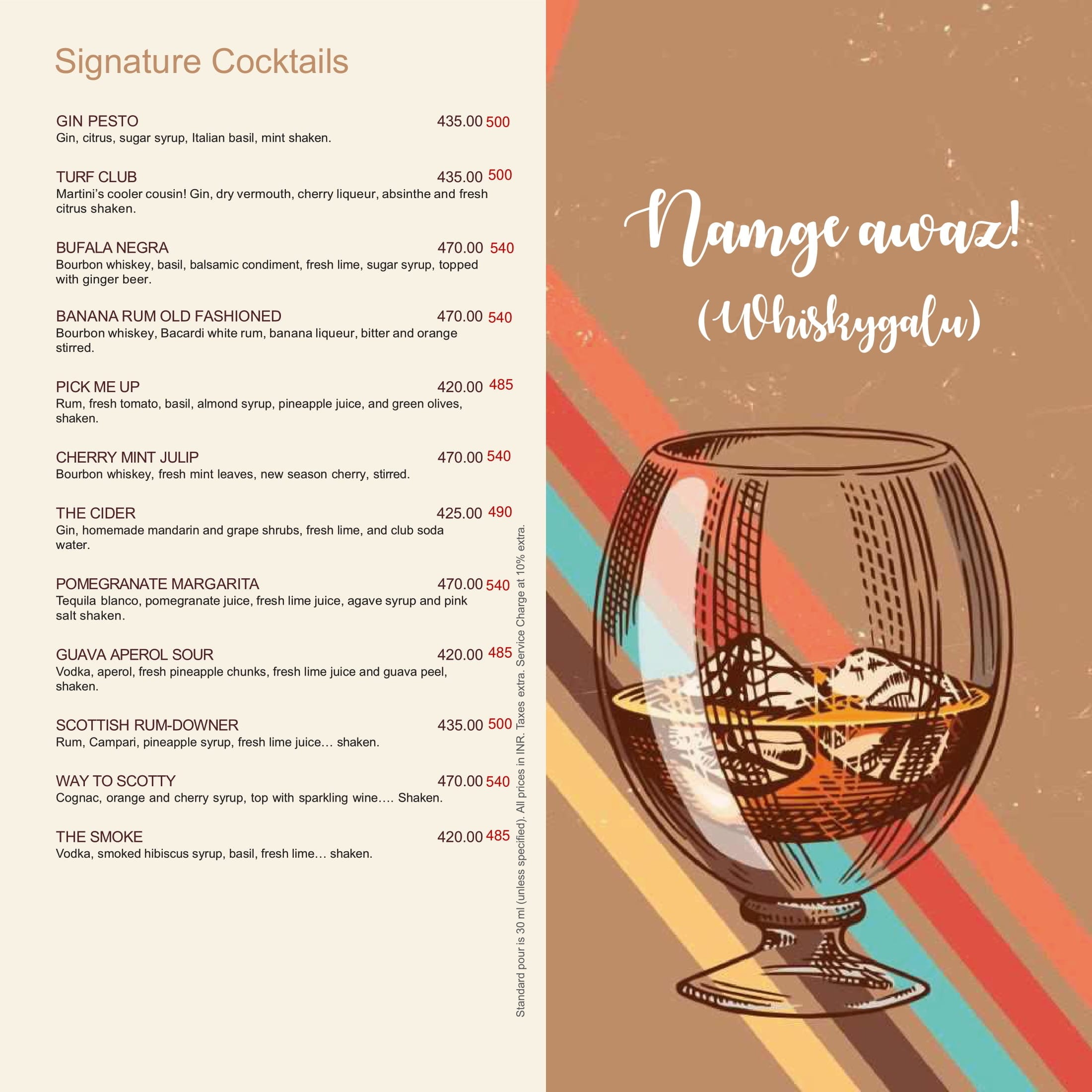 Dining Experience for Two at Scottish Pub, Central Bengaluru — Beverages menu