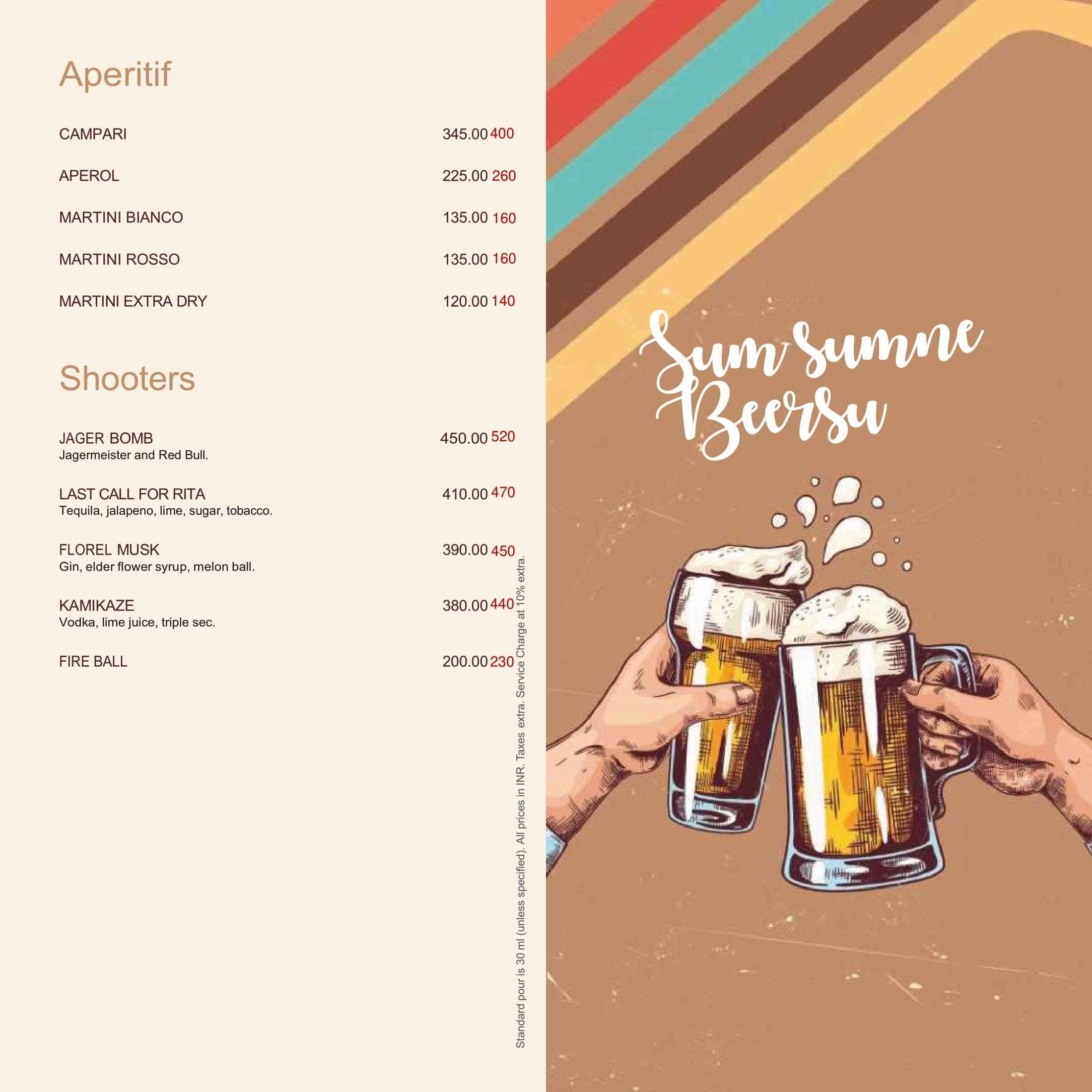 Dining Experience for Two at Scottish Pub, Central Bengaluru — Beverages menu