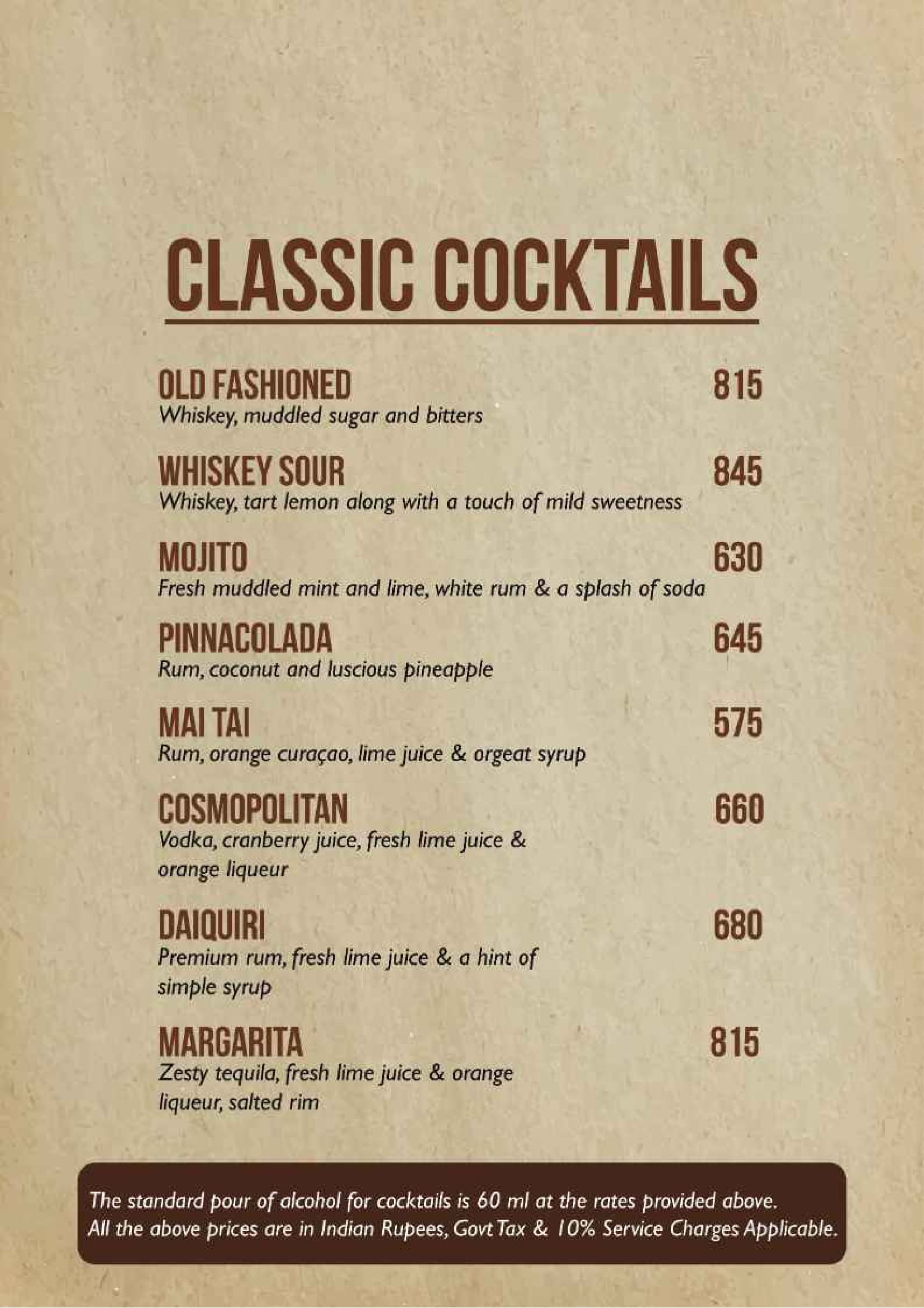 Dining Experience for Two at DISTRICT 6, West Bengaluru — Beverages menu