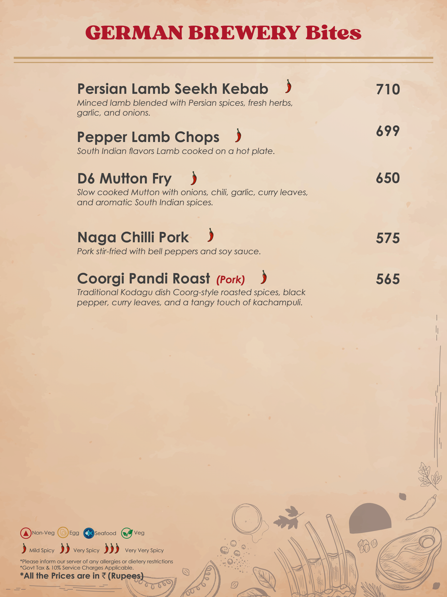 Dining Experience for Two at DISTRICT 6, West Bengaluru — Food menu
