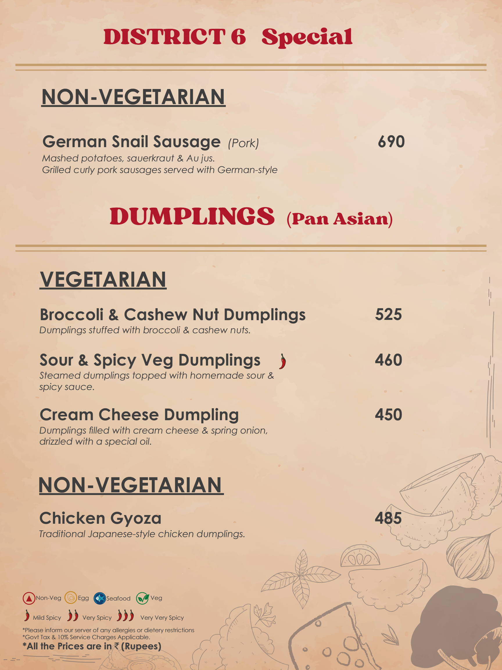 Dining Experience for Two at DISTRICT 6, West Bengaluru — Food menu