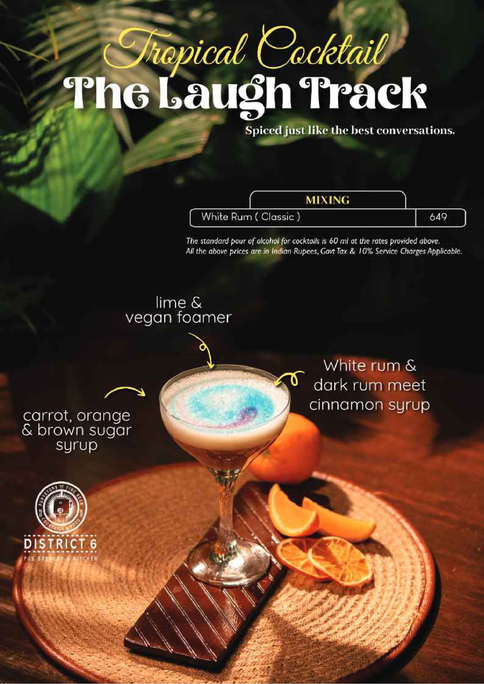 Dining Experience for Two at DISTRICT 6, West Bengaluru — Beverages menu