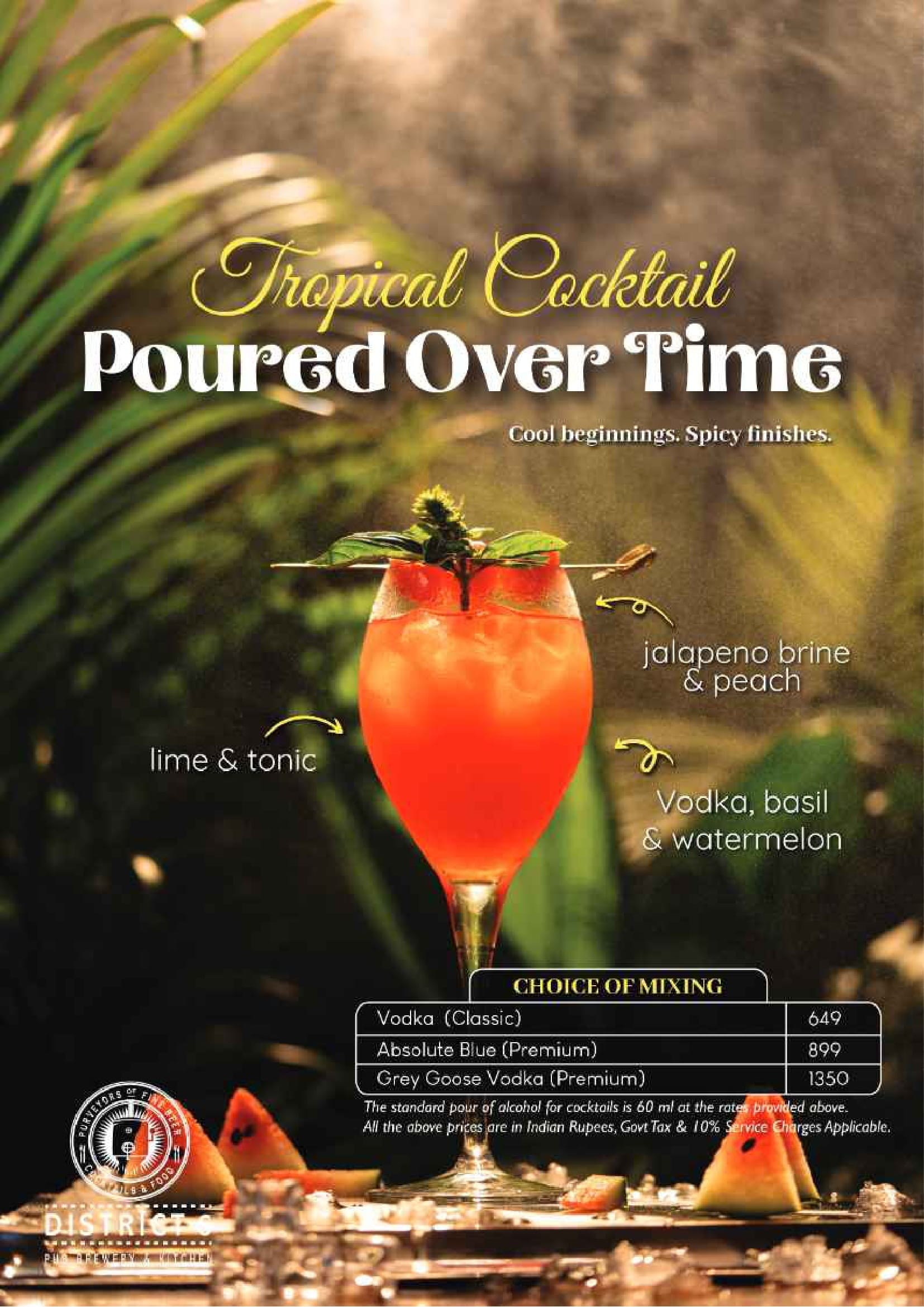 Dining Experience for Two at DISTRICT 6, West Bengaluru — Beverages menu