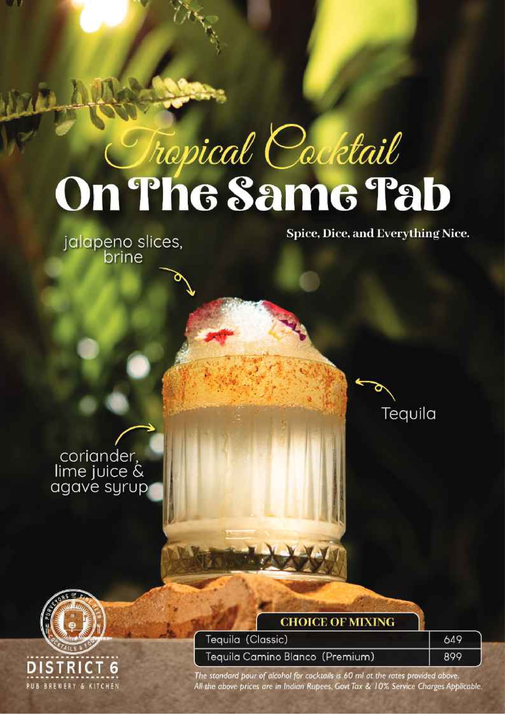 Dining Experience for Two at DISTRICT 6, West Bengaluru — Beverages menu