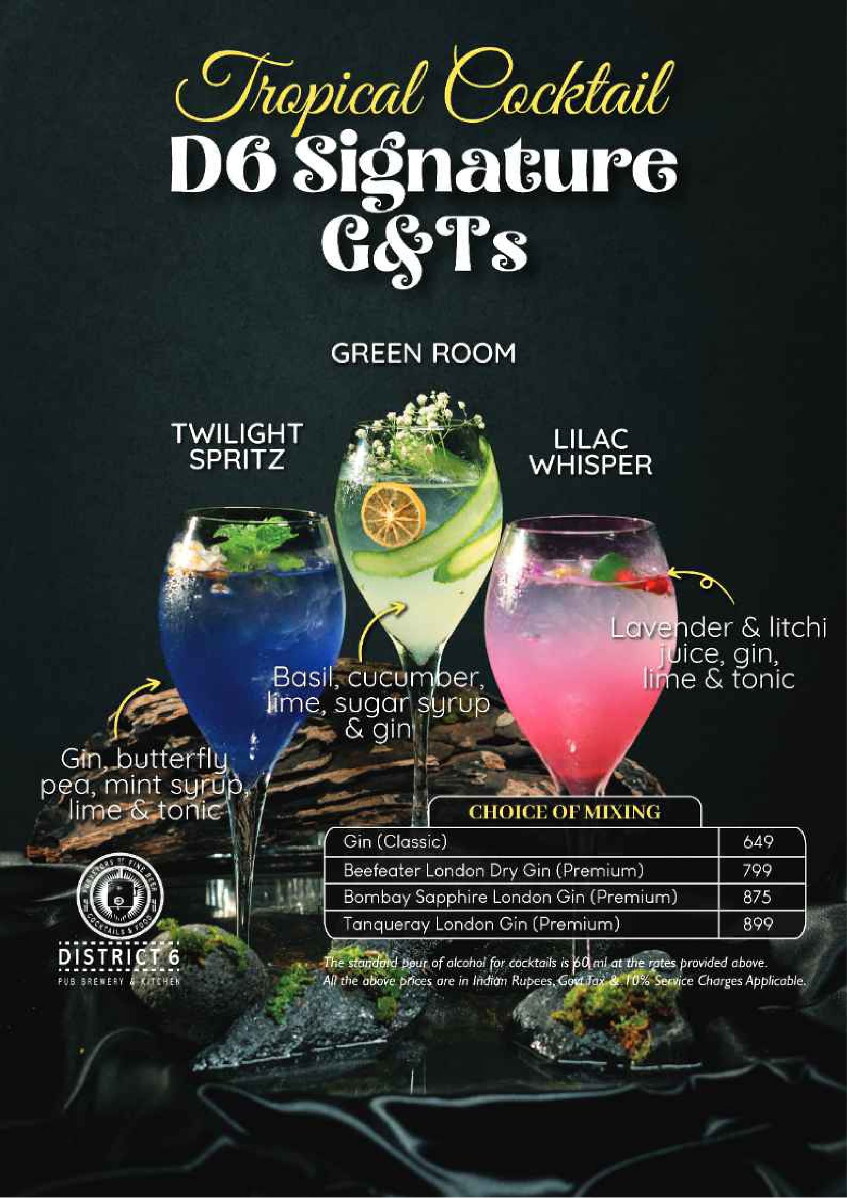 Dining Experience for Two at DISTRICT 6, West Bengaluru — Beverages menu
