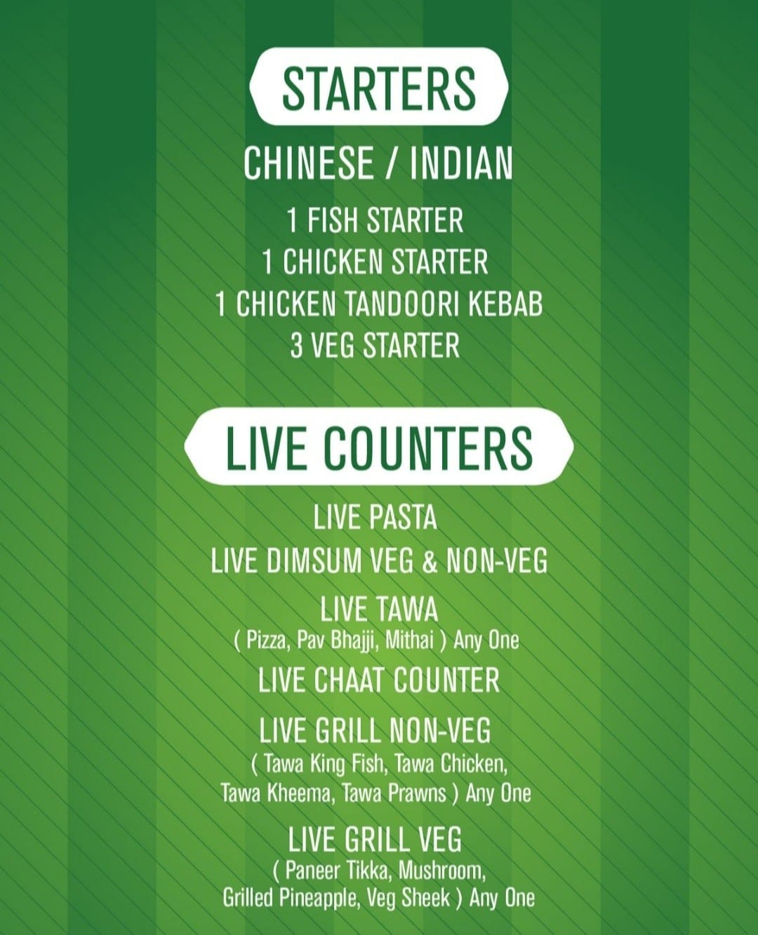 Dining Experience for Two at Chutney Chang, Central Bengaluru — Food menu