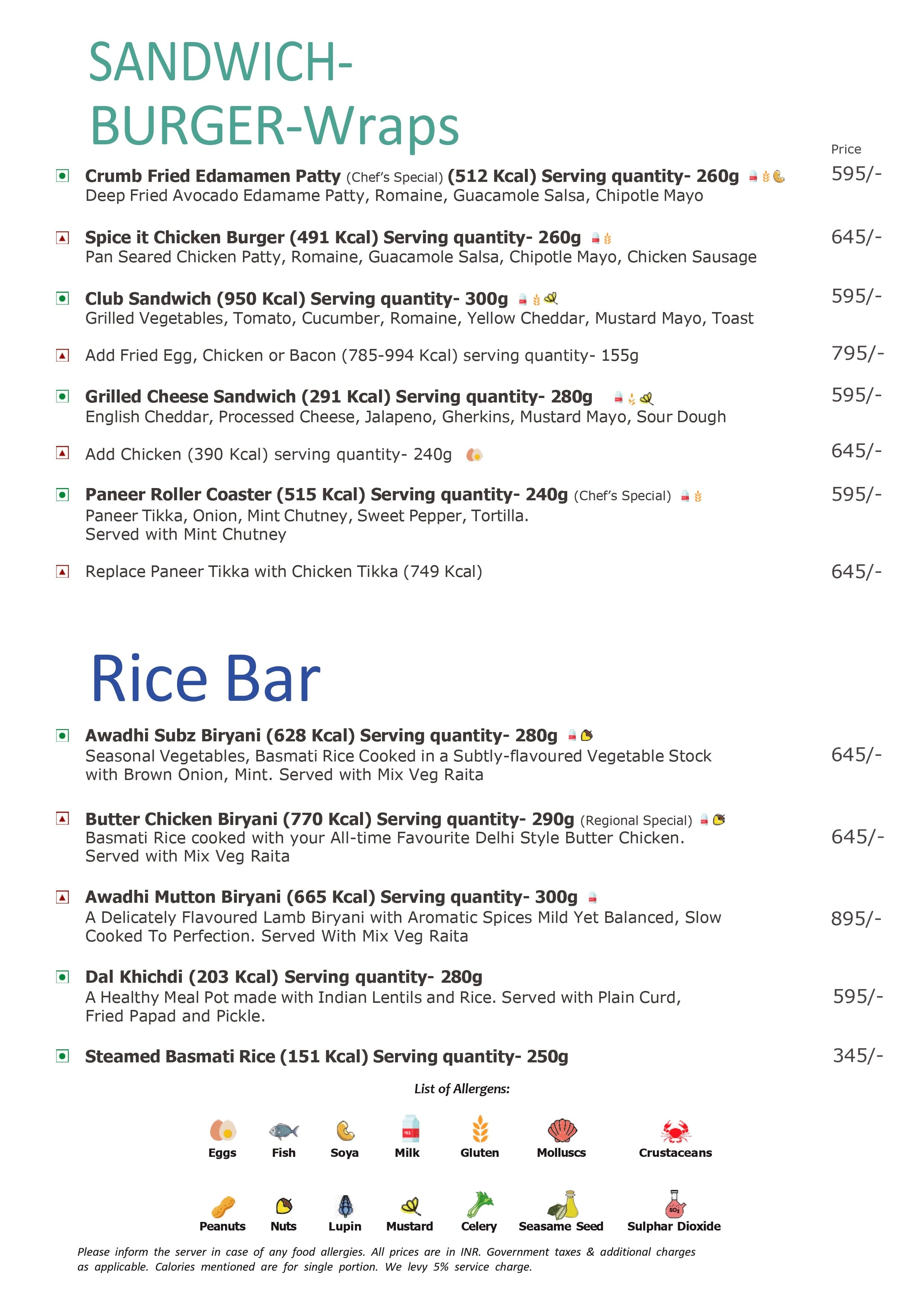 Dining Experience for Two at Spice It, Richmond Road — Food menu