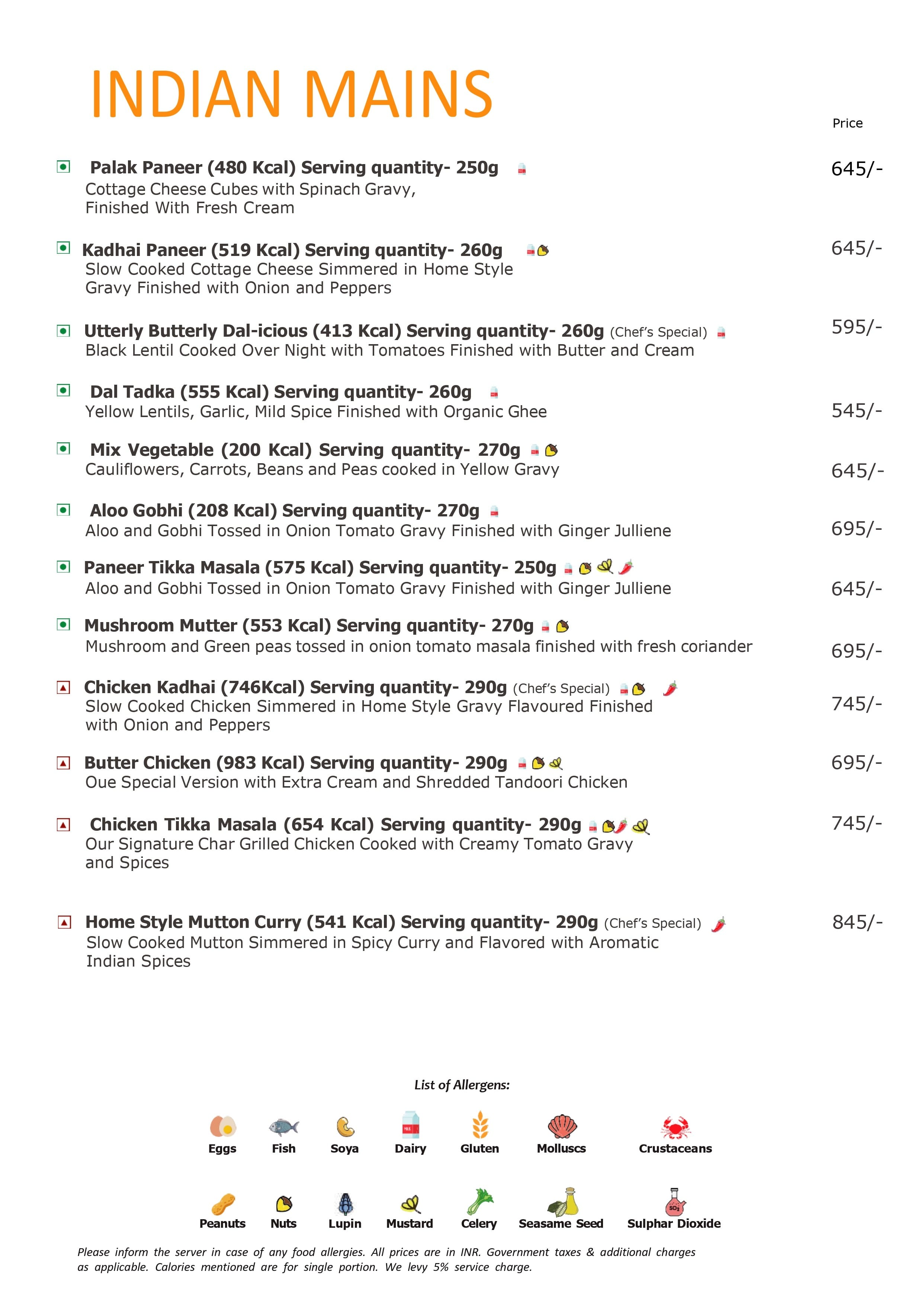 Dining Experience for Two at Spice It, Richmond Road — Food menu
