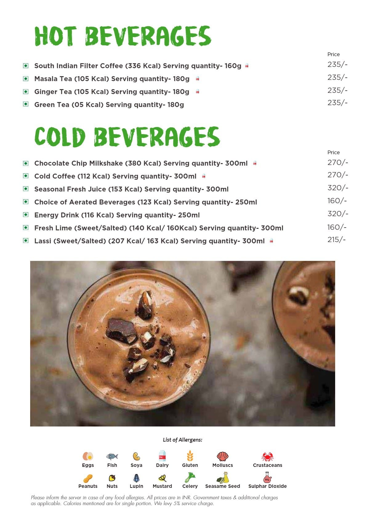 Dining Experience for Two at Spice It, Richmond Road — Beverages menu