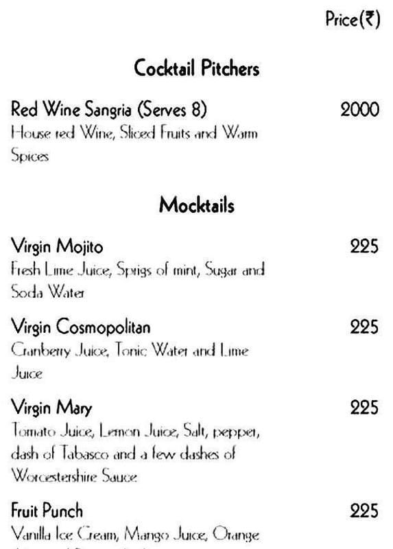 Dining Experience for Two at The Hub, Richmond Road — Beverages menu