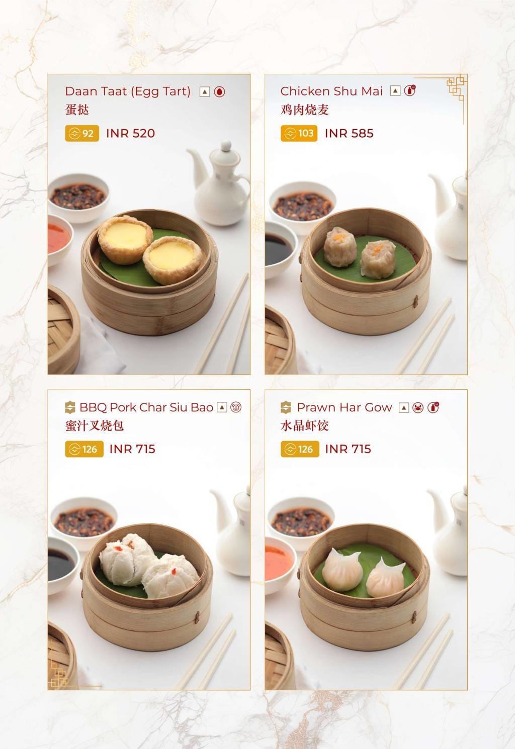 Dining Experience for Two at The Best Pan-Asian Restaurant in a Hotel, Shangri-La Bengaluru — Food menu