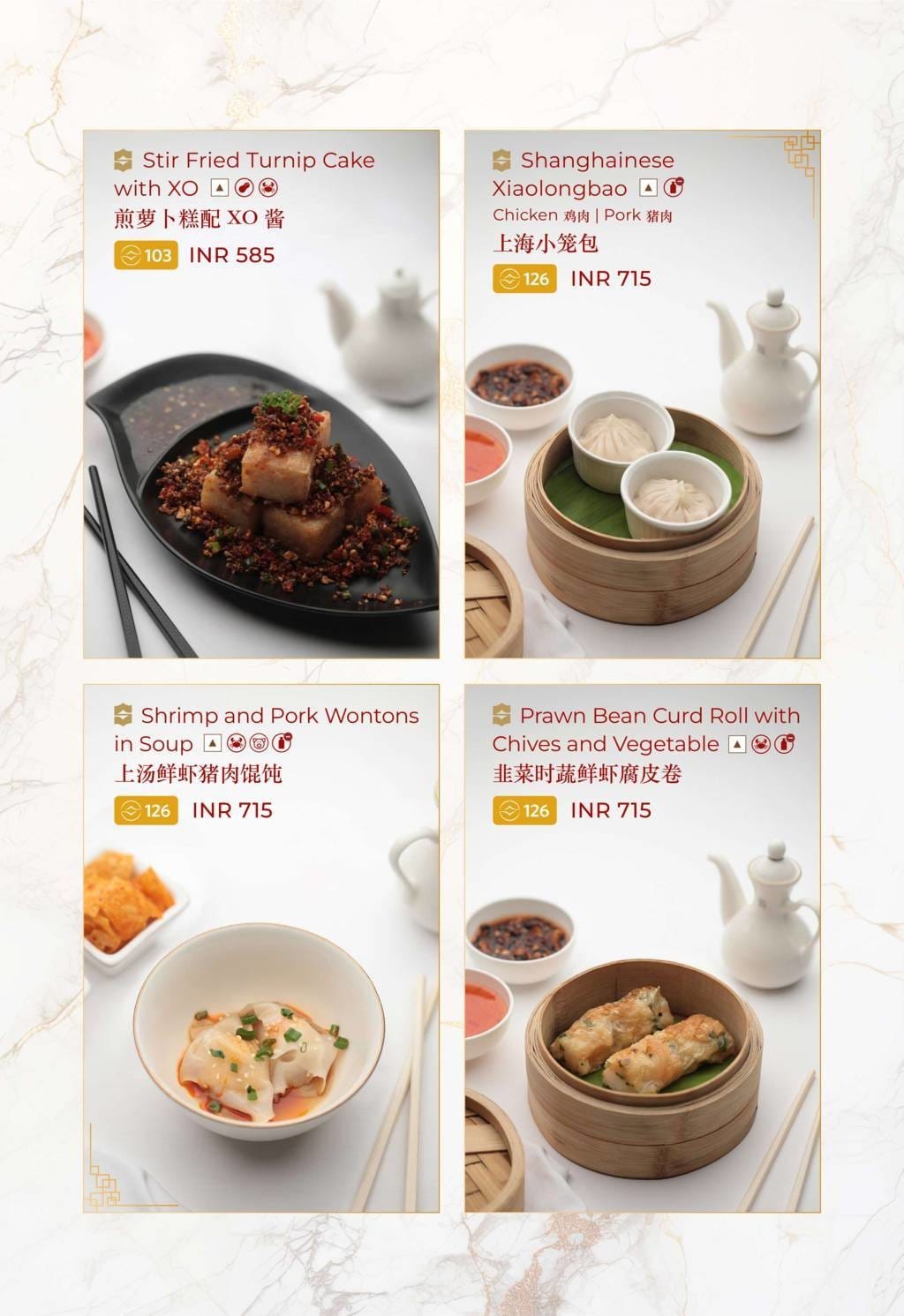 Dining Experience for Two at The Best Pan-Asian Restaurant in a Hotel, Shangri-La Bengaluru — Food menu