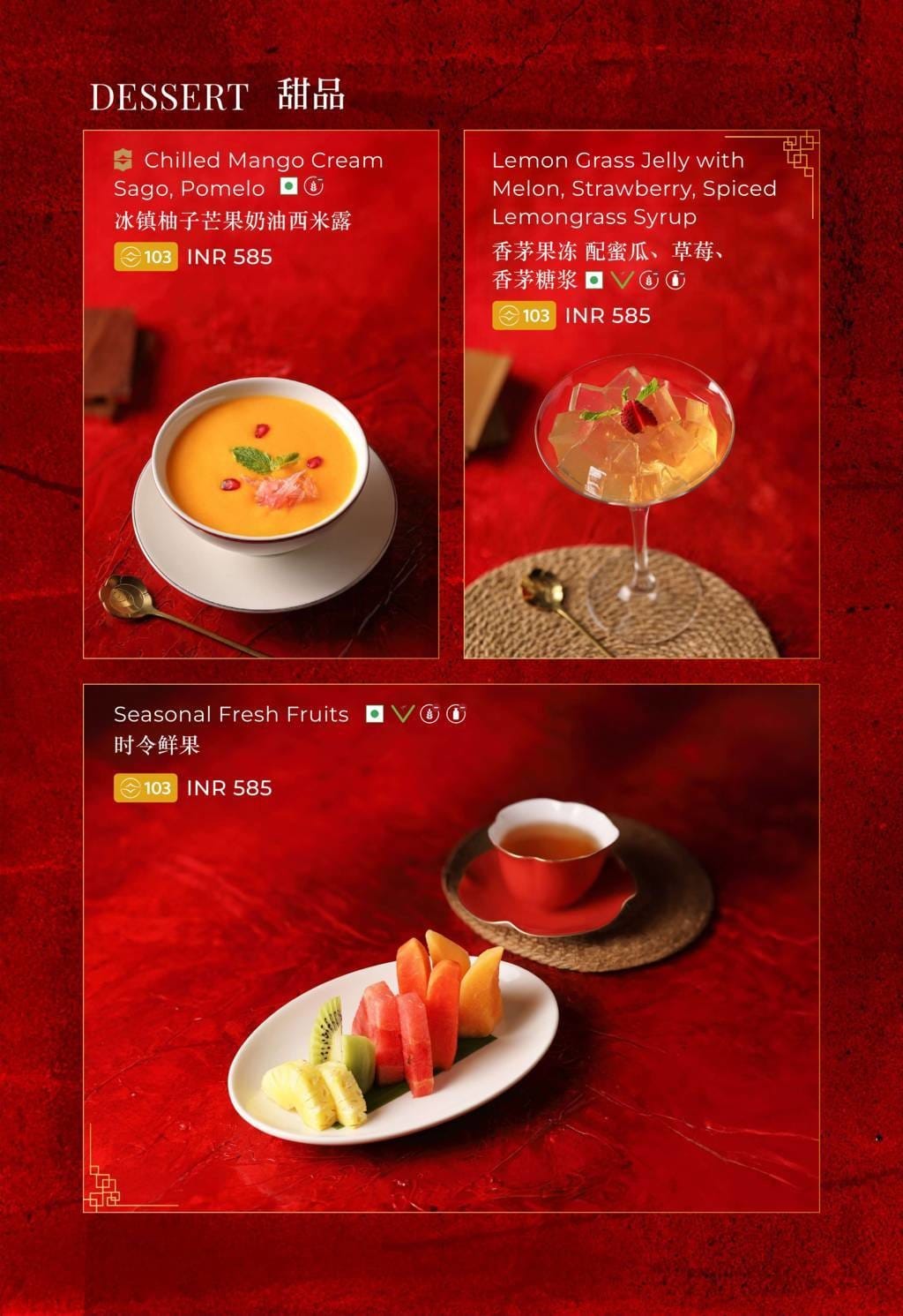 Dining Experience for Two at The Best Pan-Asian Restaurant in a Hotel, Shangri-La Bengaluru — Food menu