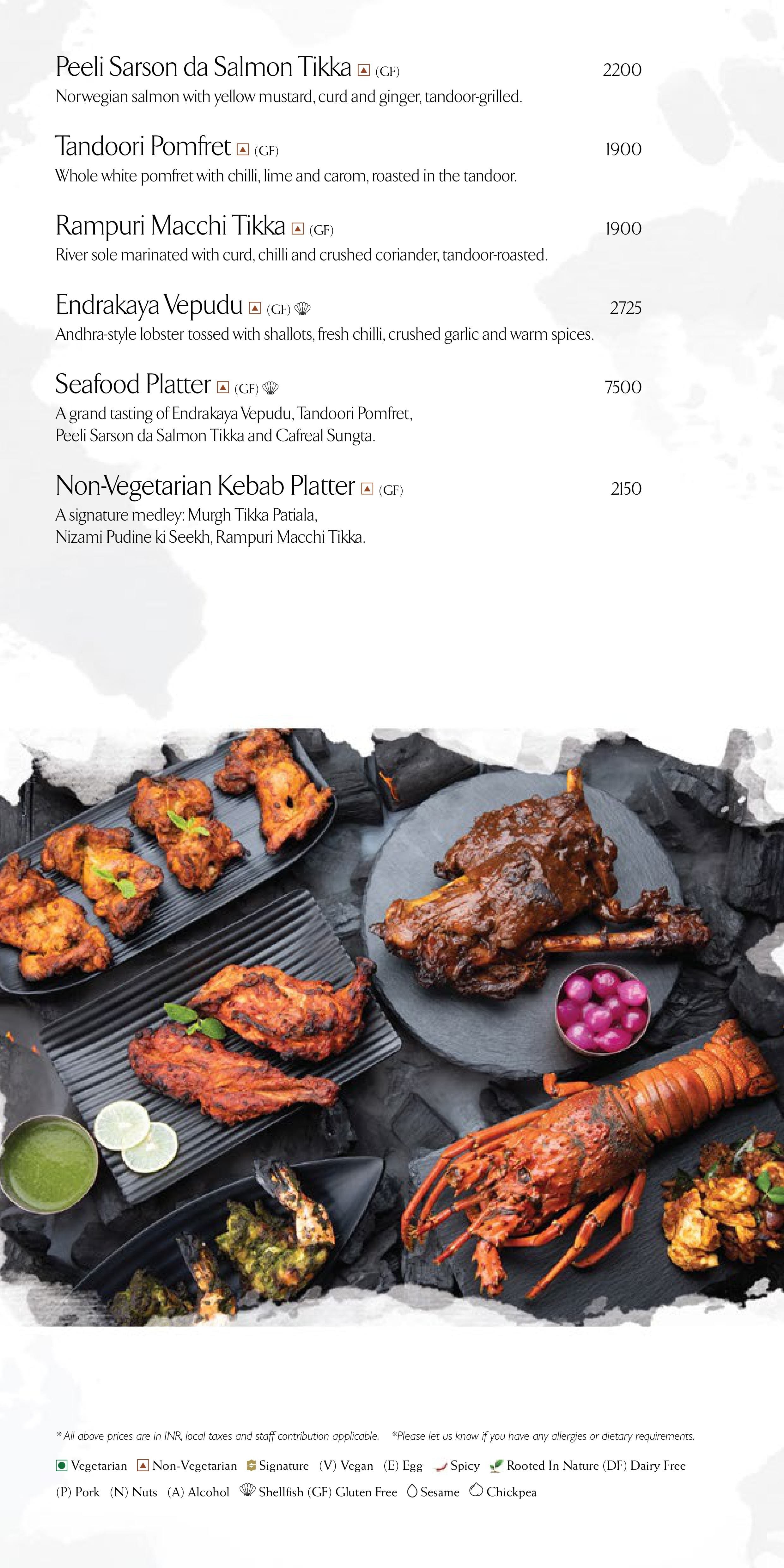Dining Experience for Two at Ssaffron, Shangri-La Bengaluru — Food menu