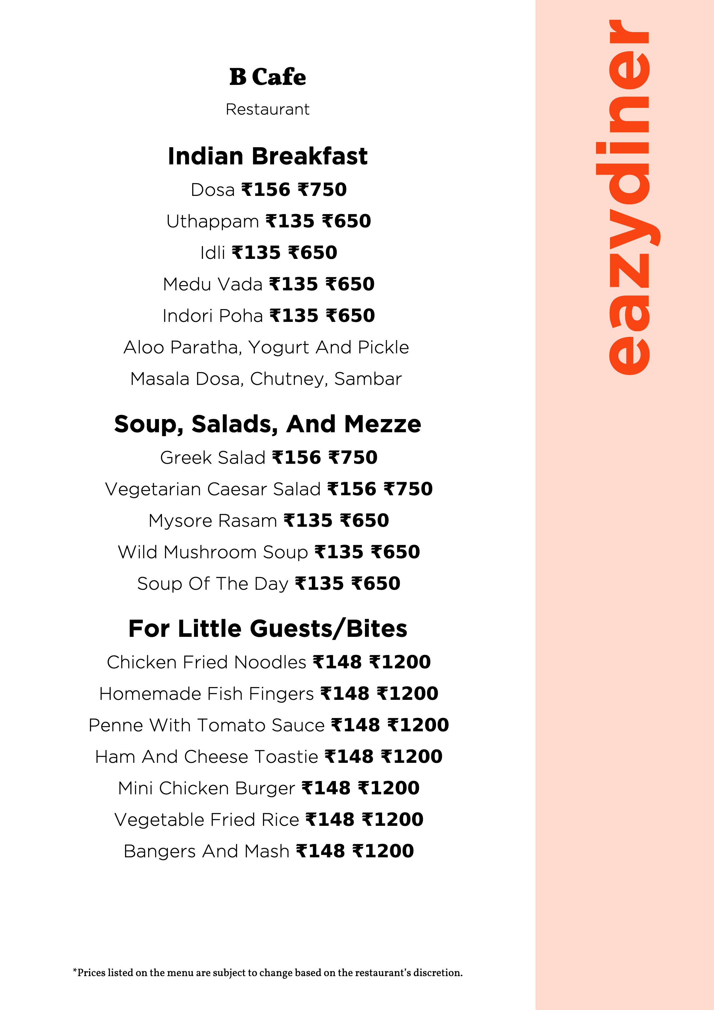 Dining Experience for Two at The Best Buffet in a Hotel, Shangri-La Bengaluru — Food menu