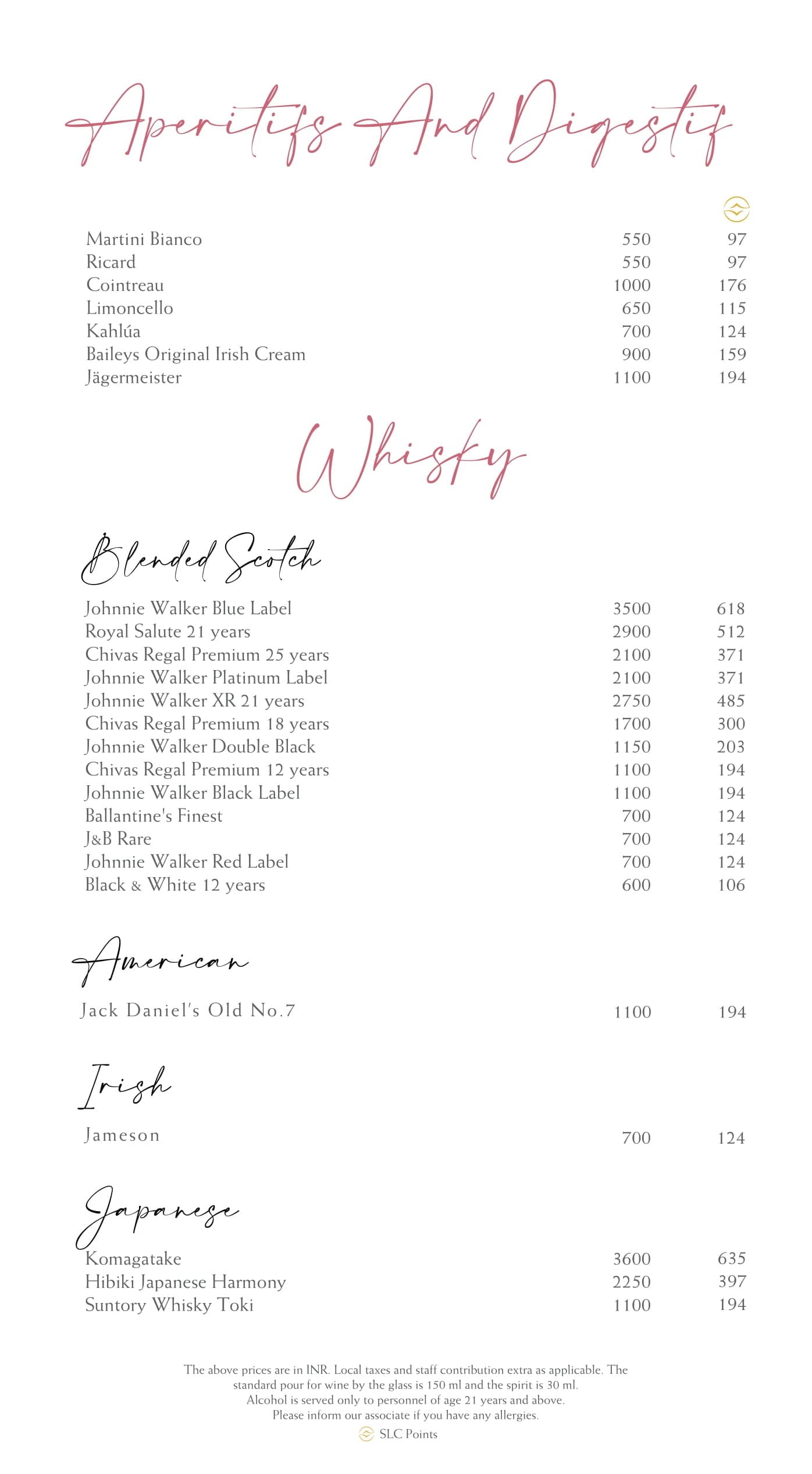 Dining Experience for Two at The Best Buffet in a Hotel, Shangri-La Bengaluru — Beverages menu