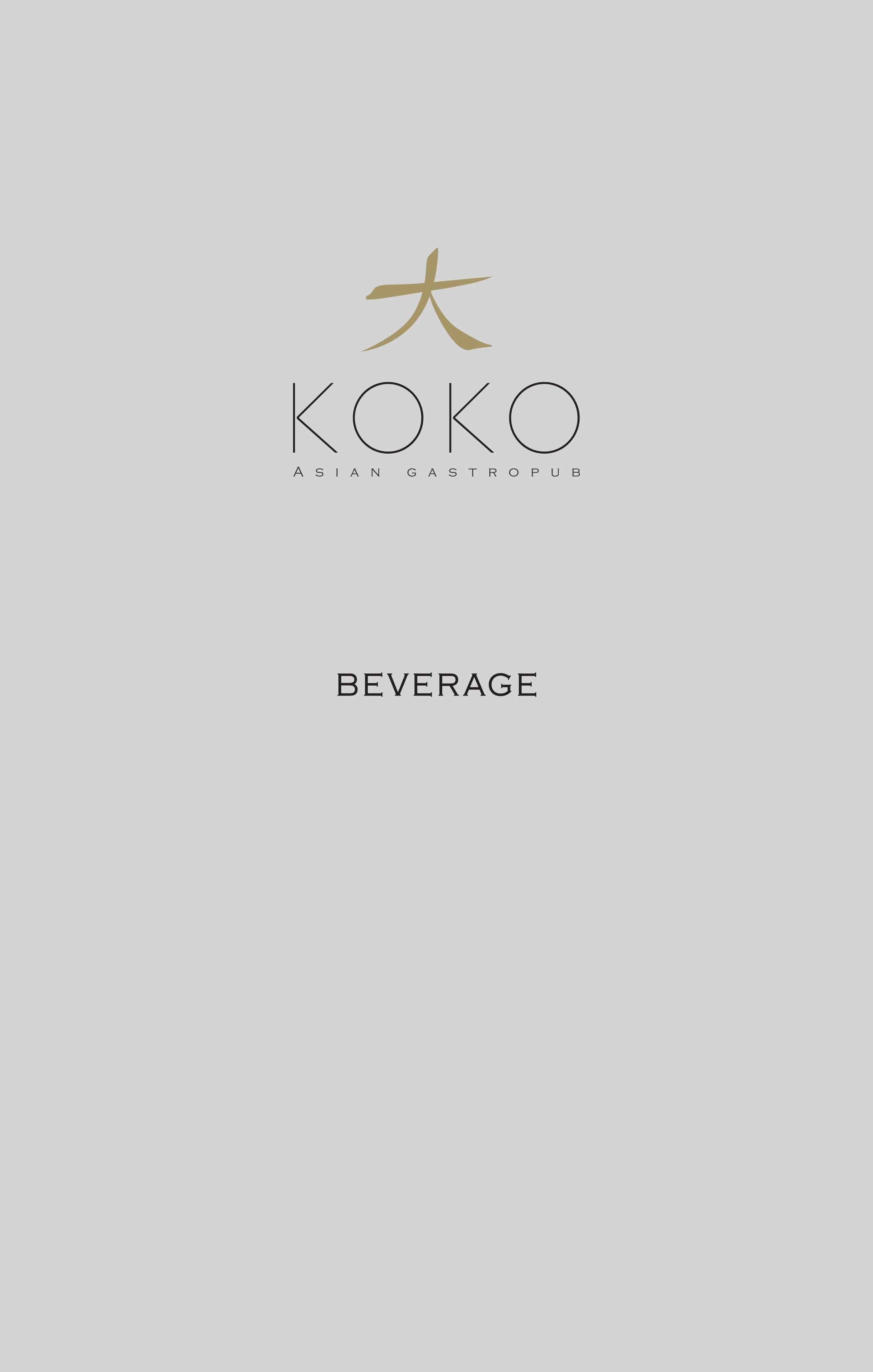 Dining Experience for Two at KOKO, South Mumbai — Beverages menu