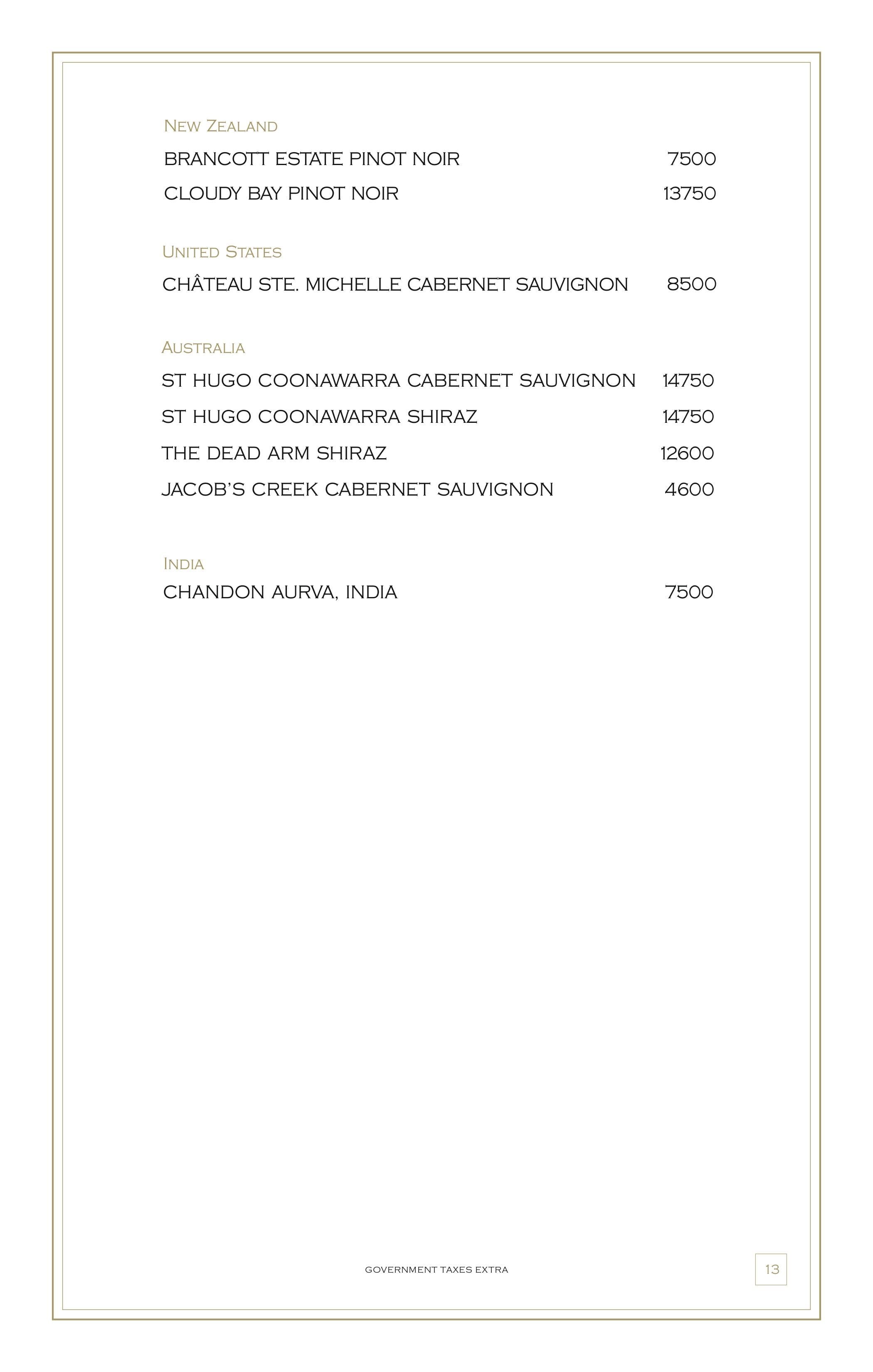Dining Experience for Two at KOKO, South Mumbai — Beverages menu