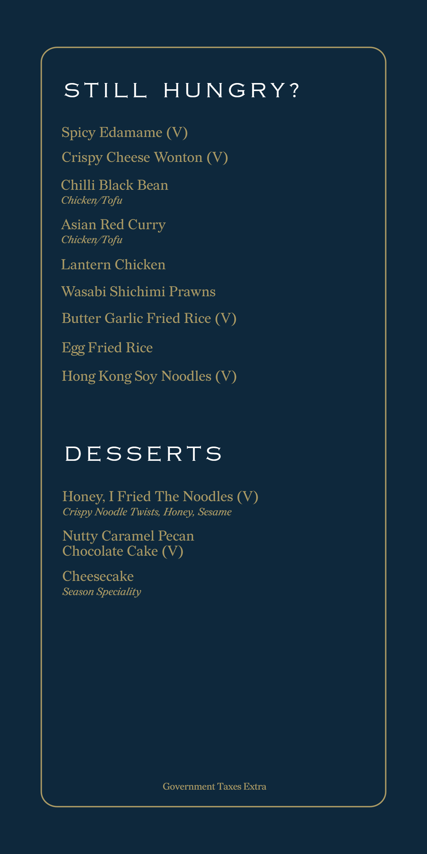 Dining Experience for Two at KOKO, South Mumbai — Food menu