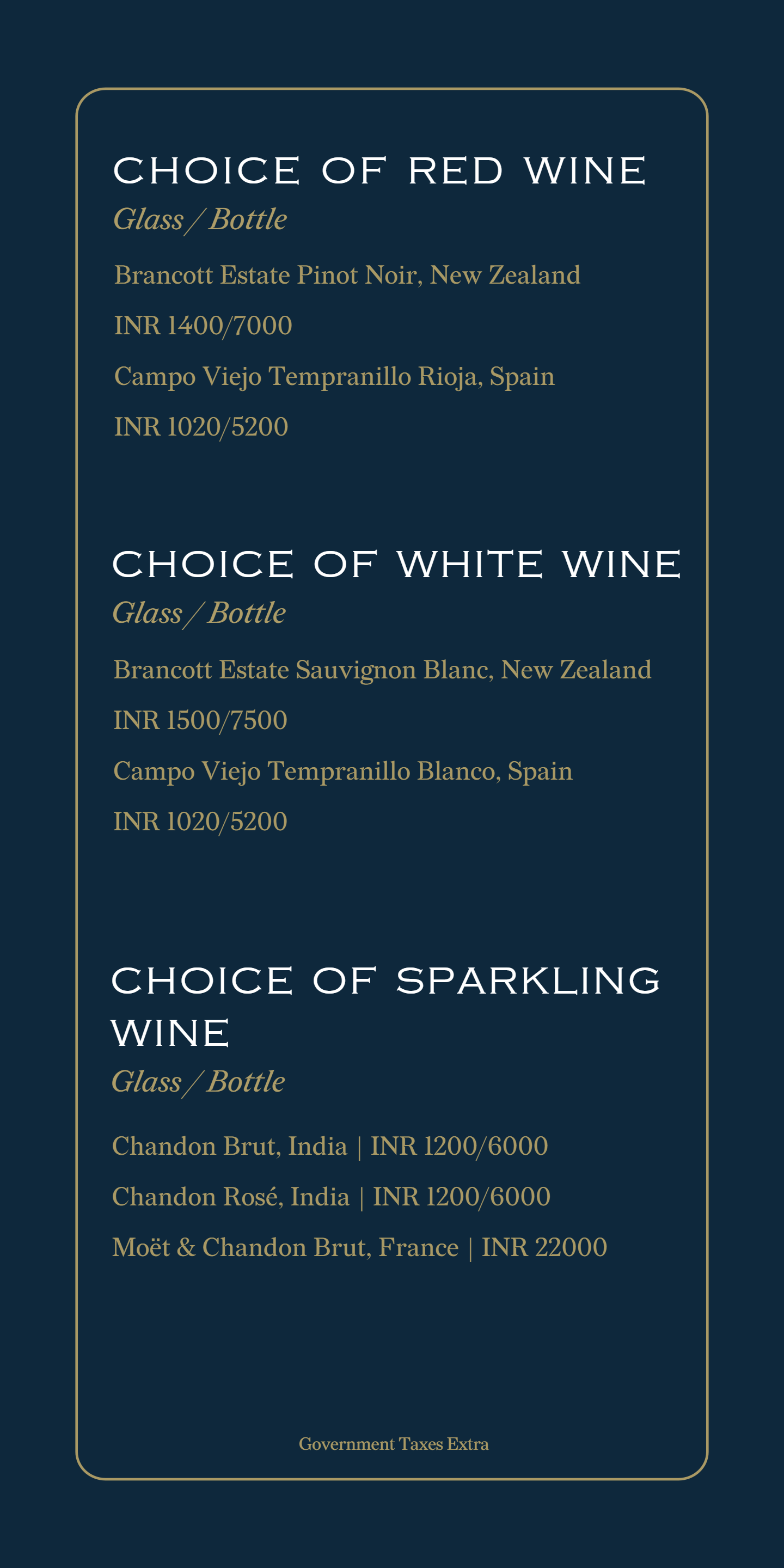Dining Experience for Two at KOKO, South Mumbai — Food menu