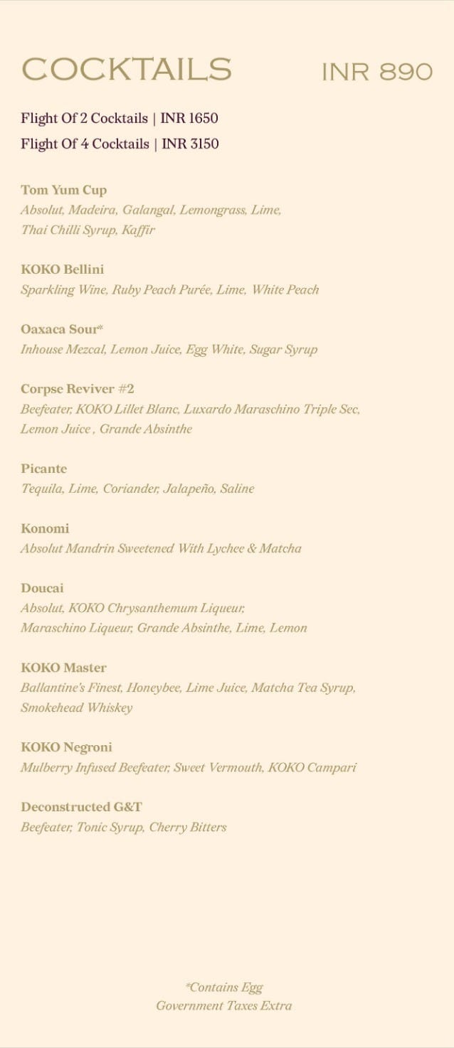 Dining Experience for Two at KOKO, South Mumbai — Special menu