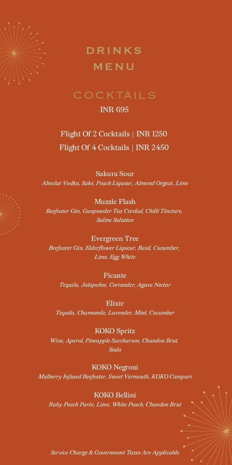 Dining Experience for Two at KOKO, South Mumbai — Special menu