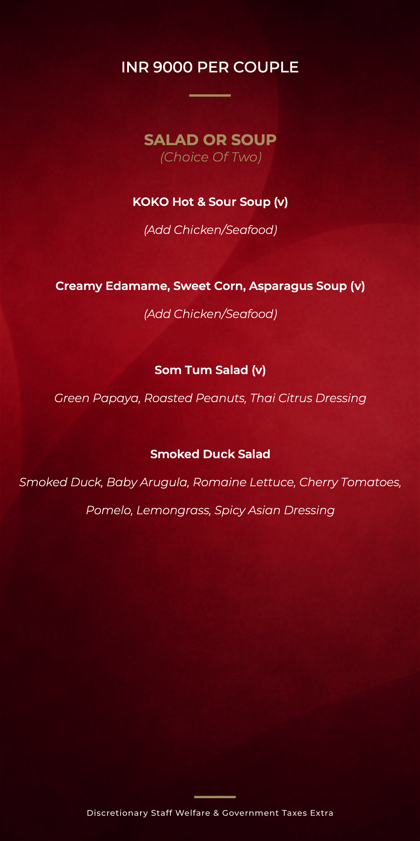 Dining Experience for Two at KOKO, South Mumbai — Special menu
