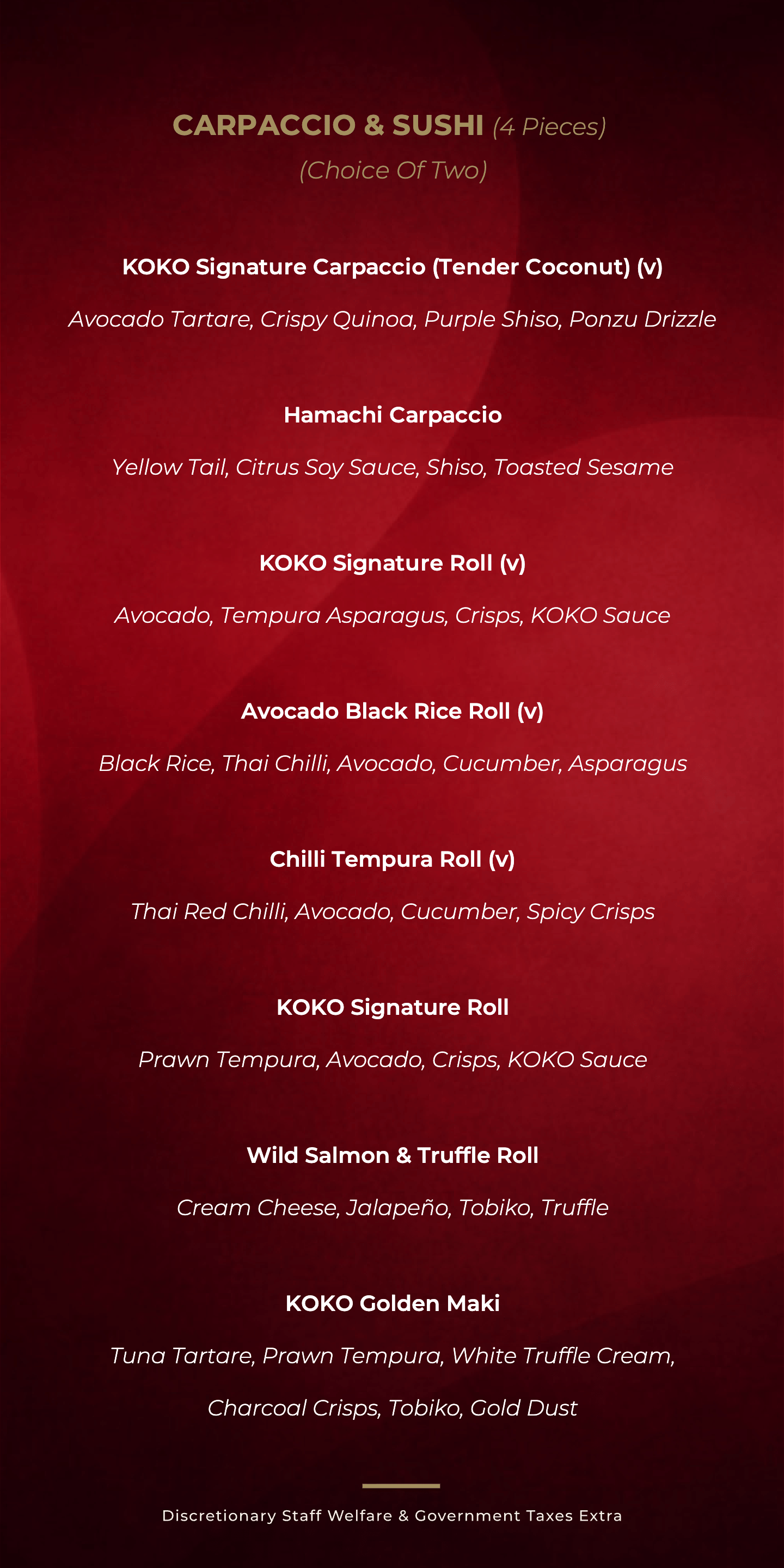 Dining Experience for Two at KOKO, South Mumbai — Special menu