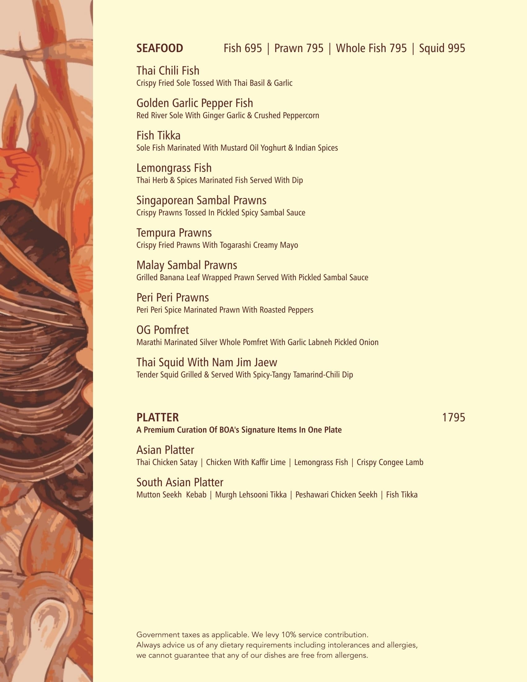 Dining Experience for Two at BOA VILLAGE, North Delhi — Food menu