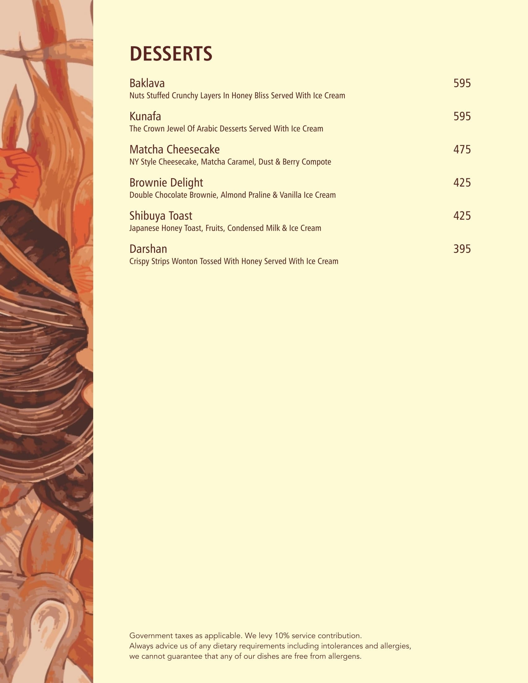 Dining Experience for Two at BOA VILLAGE, North Delhi — Food menu