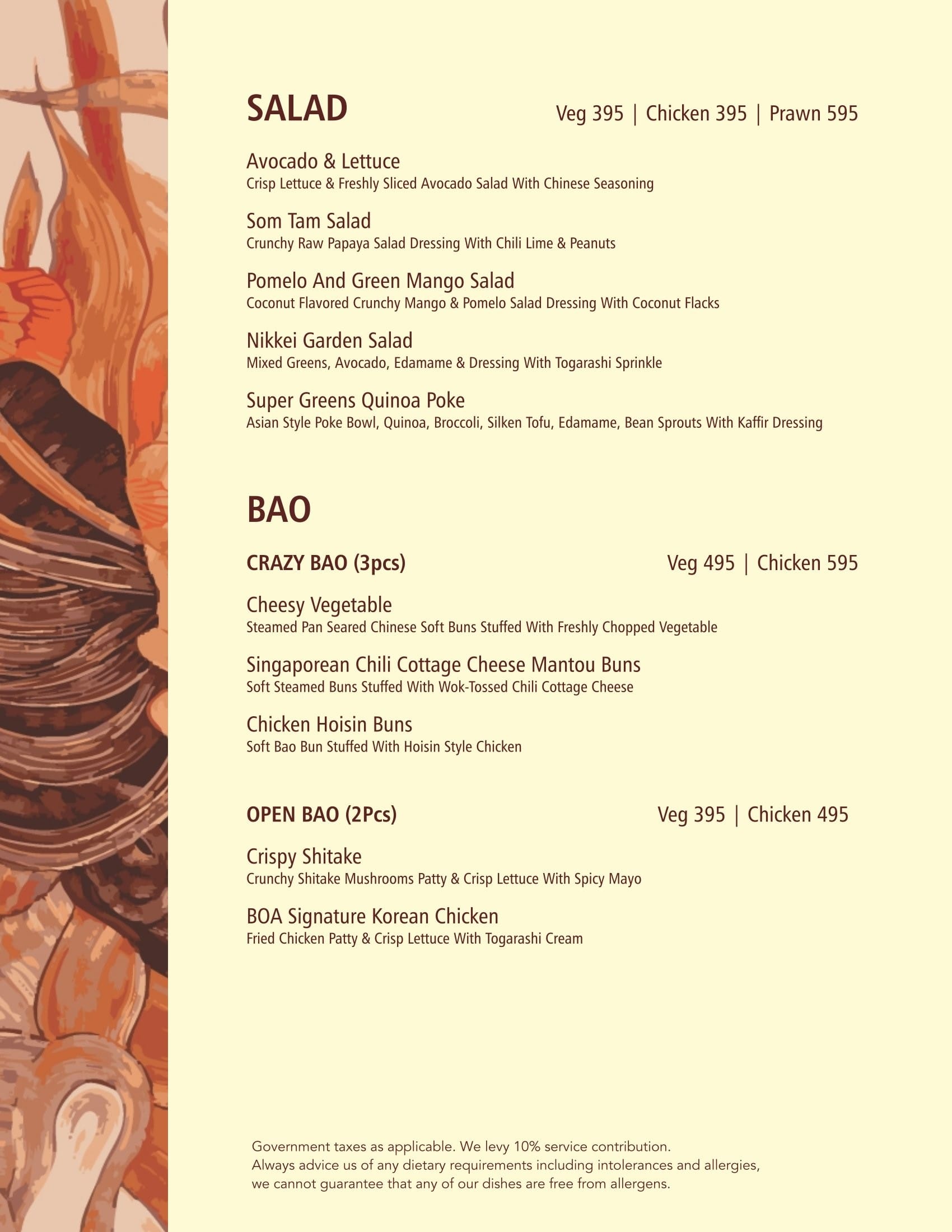 Dining Experience for Two at BOA VILLAGE, North Delhi — Food menu