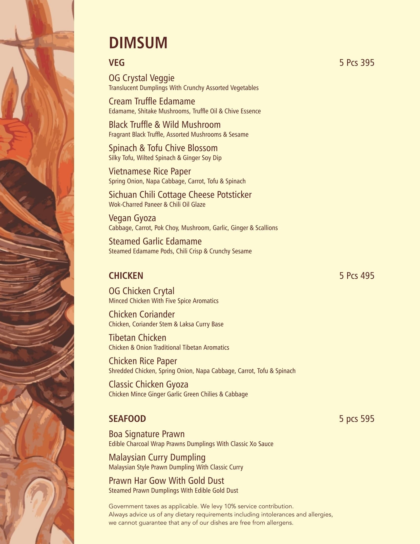 Dining Experience for Two at BOA VILLAGE, North Delhi — Food menu