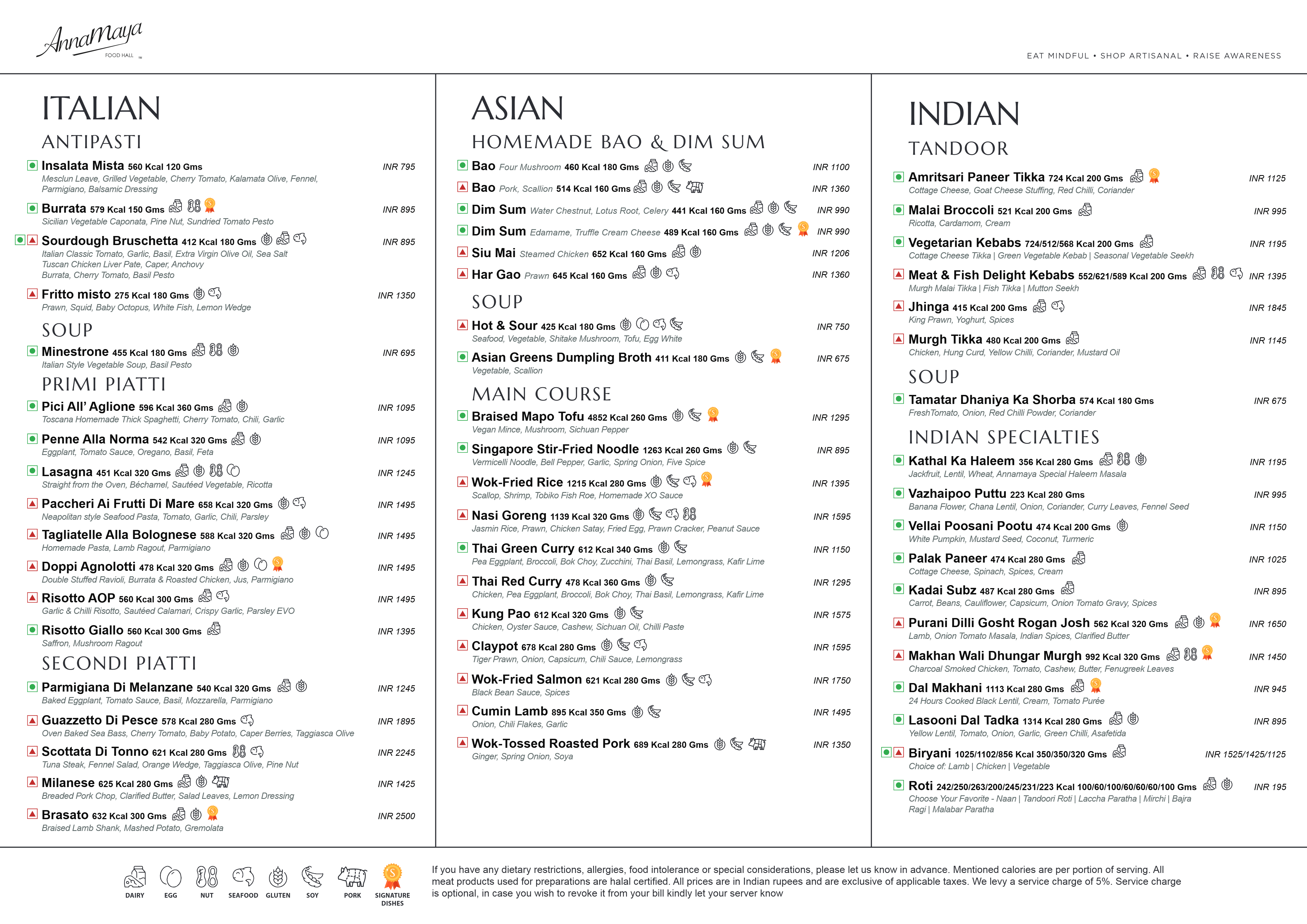 Dining Experience for Two at AnnaMaya, Aerocity — Food menu