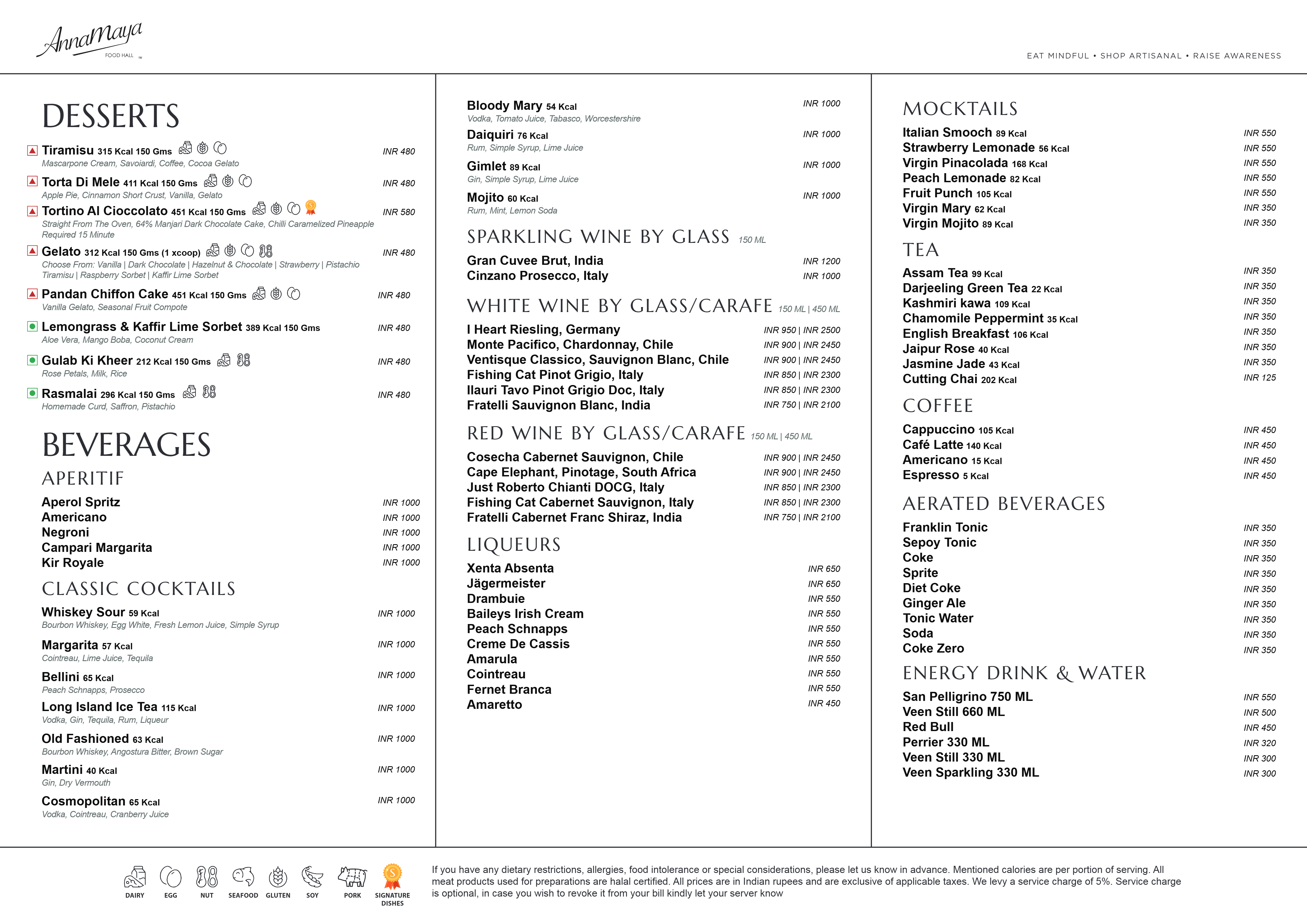 Dining Experience for Two at AnnaMaya, Aerocity — Food menu