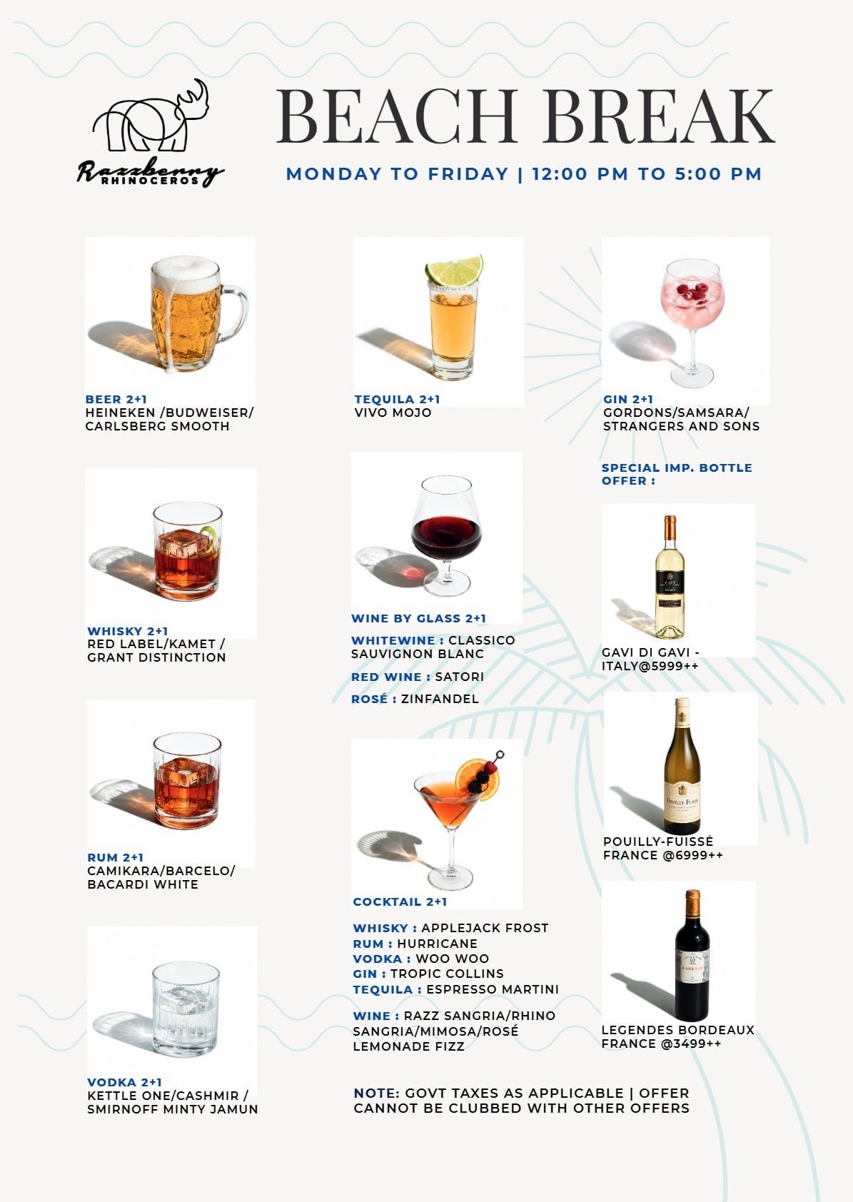 Dining Experience for Two at Razzberry Rhinoceros, Mumbai — Special menu