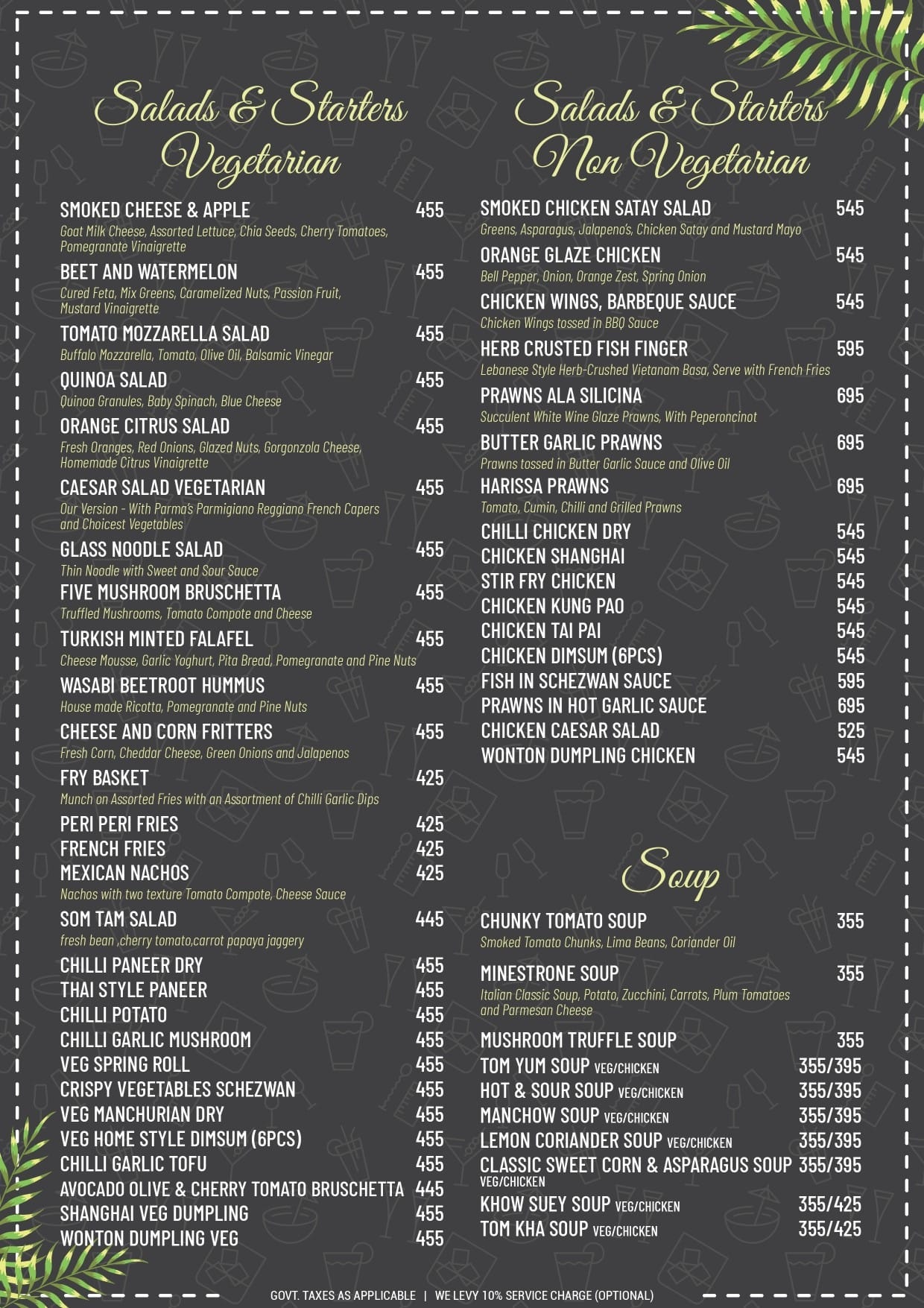 Dining Experience for Two at Razzberry Rhinoceros, Mumbai — Food menu