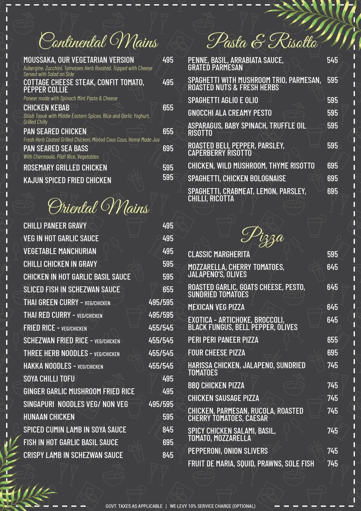 Dining Experience for Two at Razzberry Rhinoceros, Mumbai — Food menu