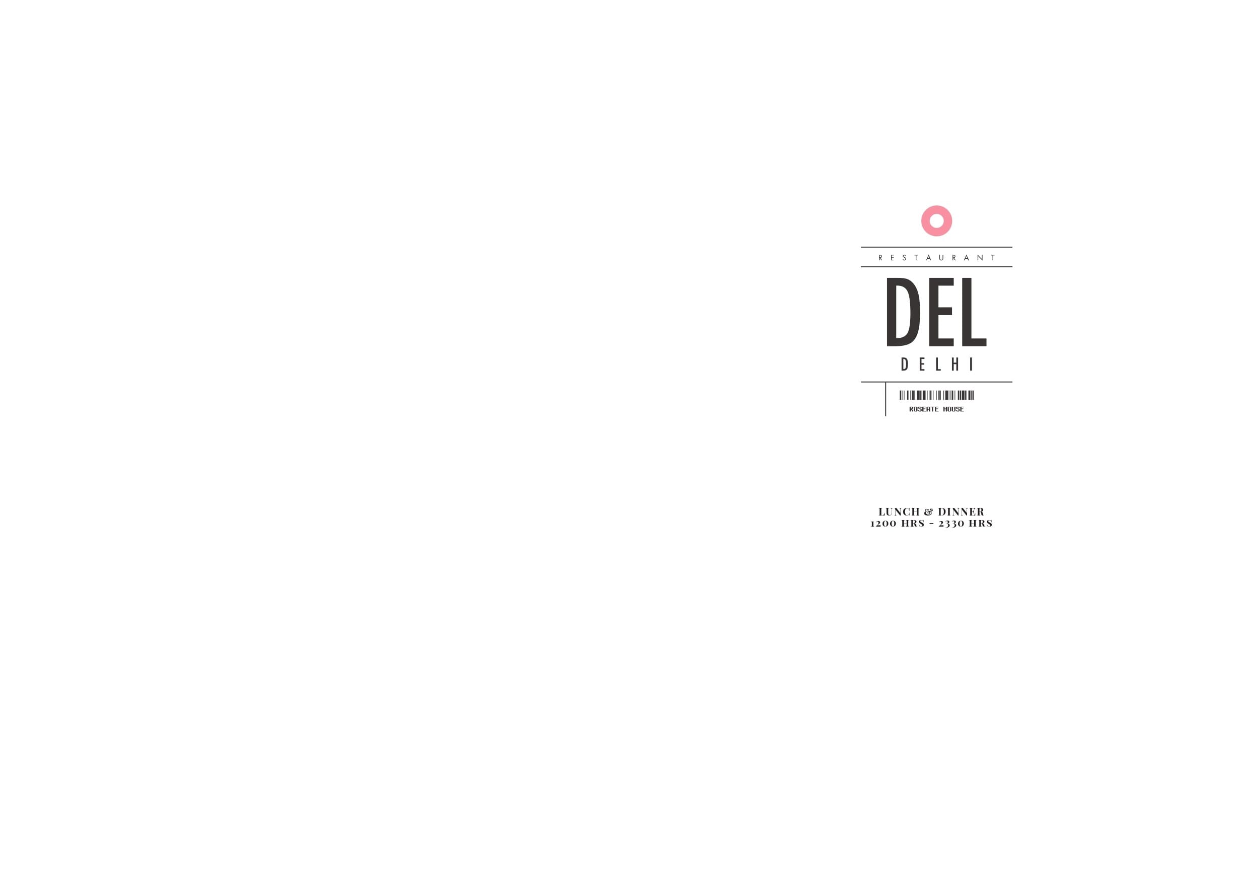 Dining Experience for Two at DEL, New Delhi — Food menu