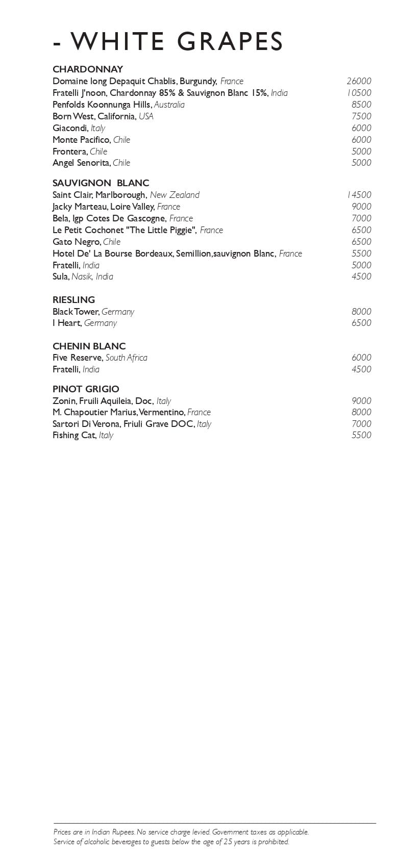 Dining Experience for Two at DEL, New Delhi — Food menu