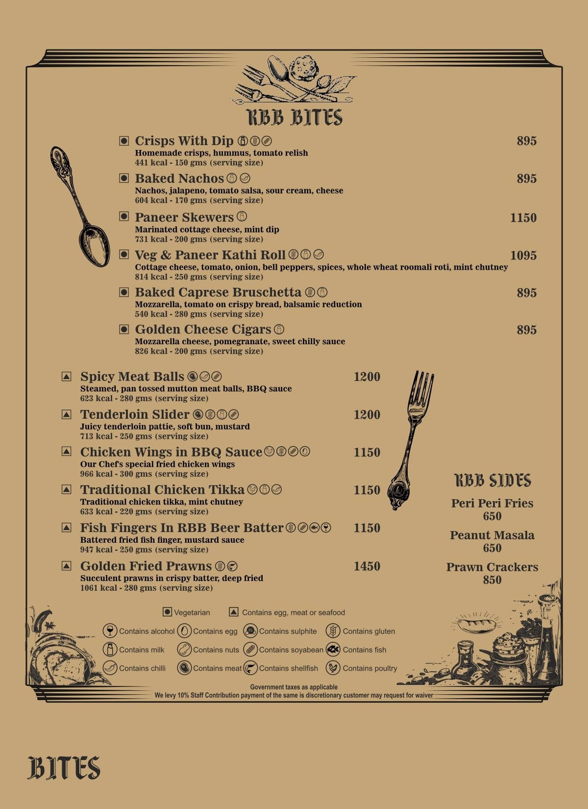 Dining Experience for Two at Royal Bistro Brewery, New Delhi — Food menu