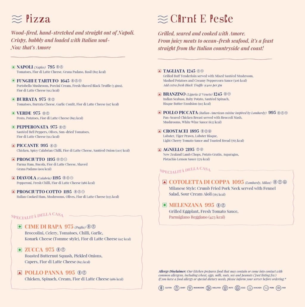 Dining Experience for Two at CinCin, Western Suburbs — Food menu