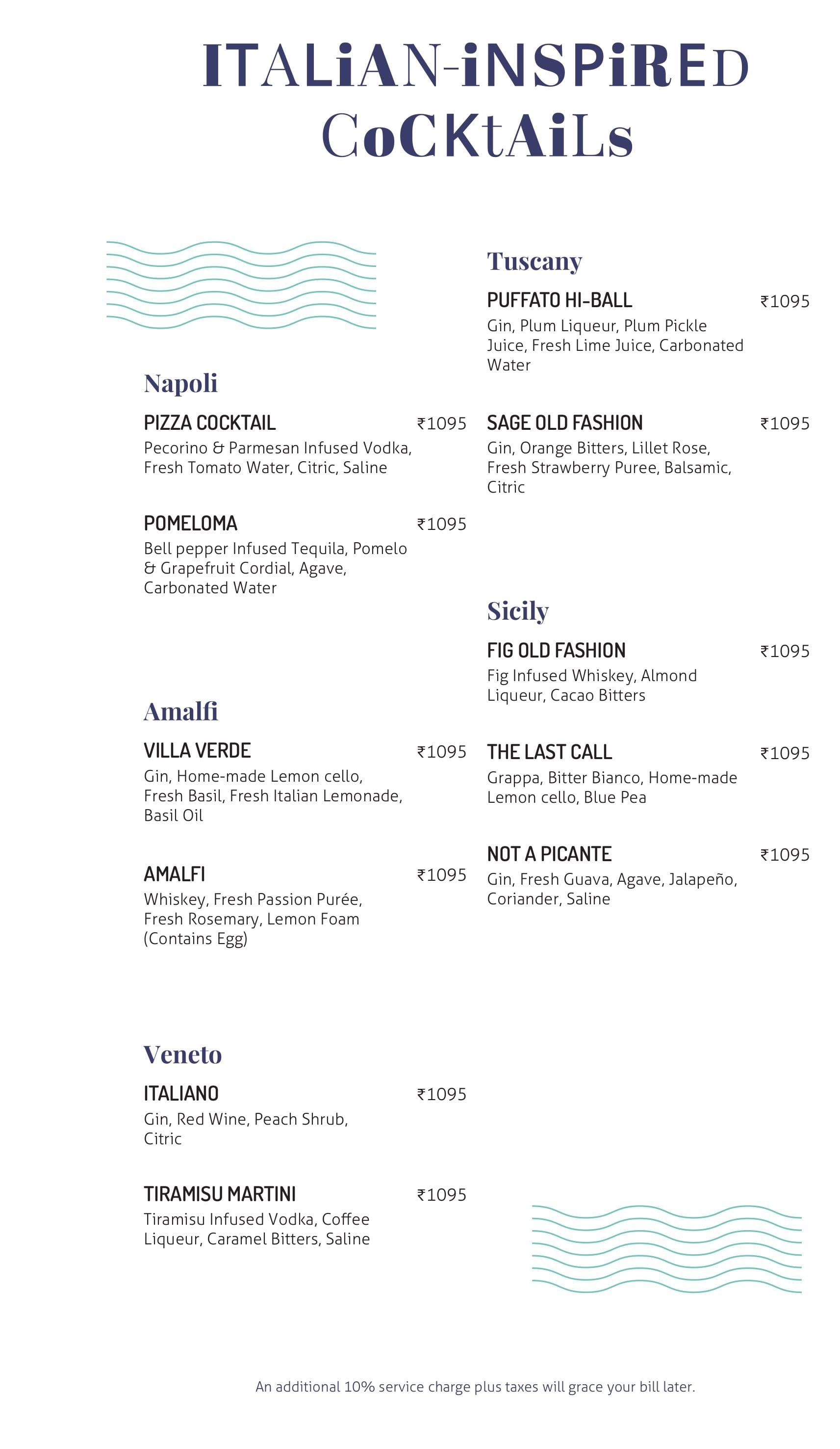 Dining Experience for Two at CinCin, Western Suburbs — Beverages menu