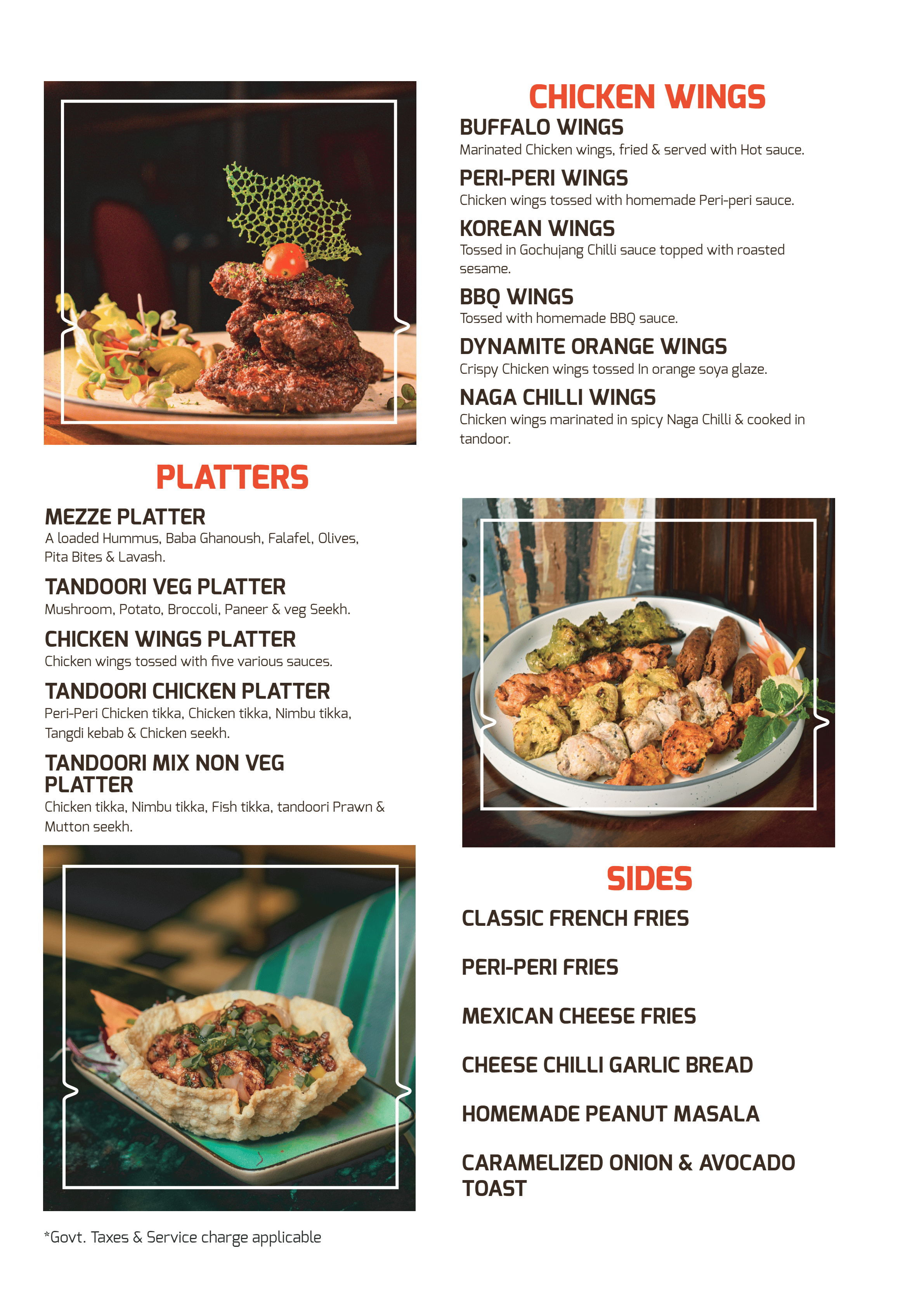 Dining Experience for Two at The Best Cocktail Bar, South Bengaluru — Food menu