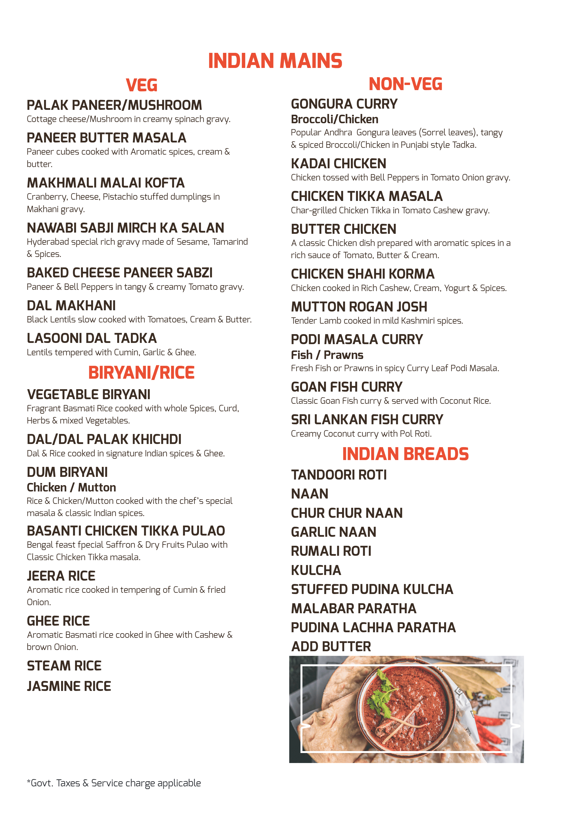 Dining Experience for Two at The Best Cocktail Bar, South Bengaluru — Food menu