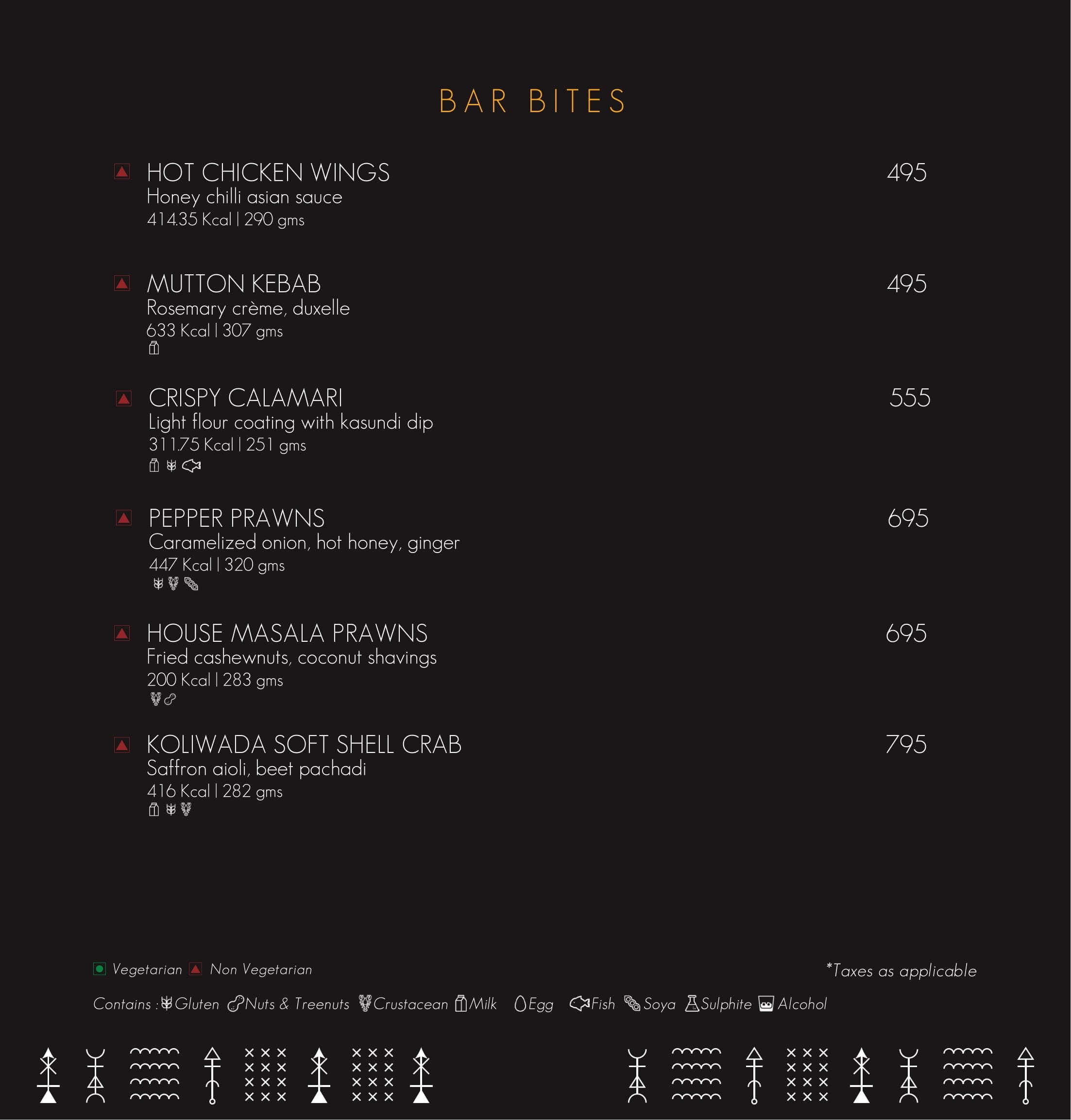 Dining Experience for Two at Alchemy, Bengaluru — Food menu