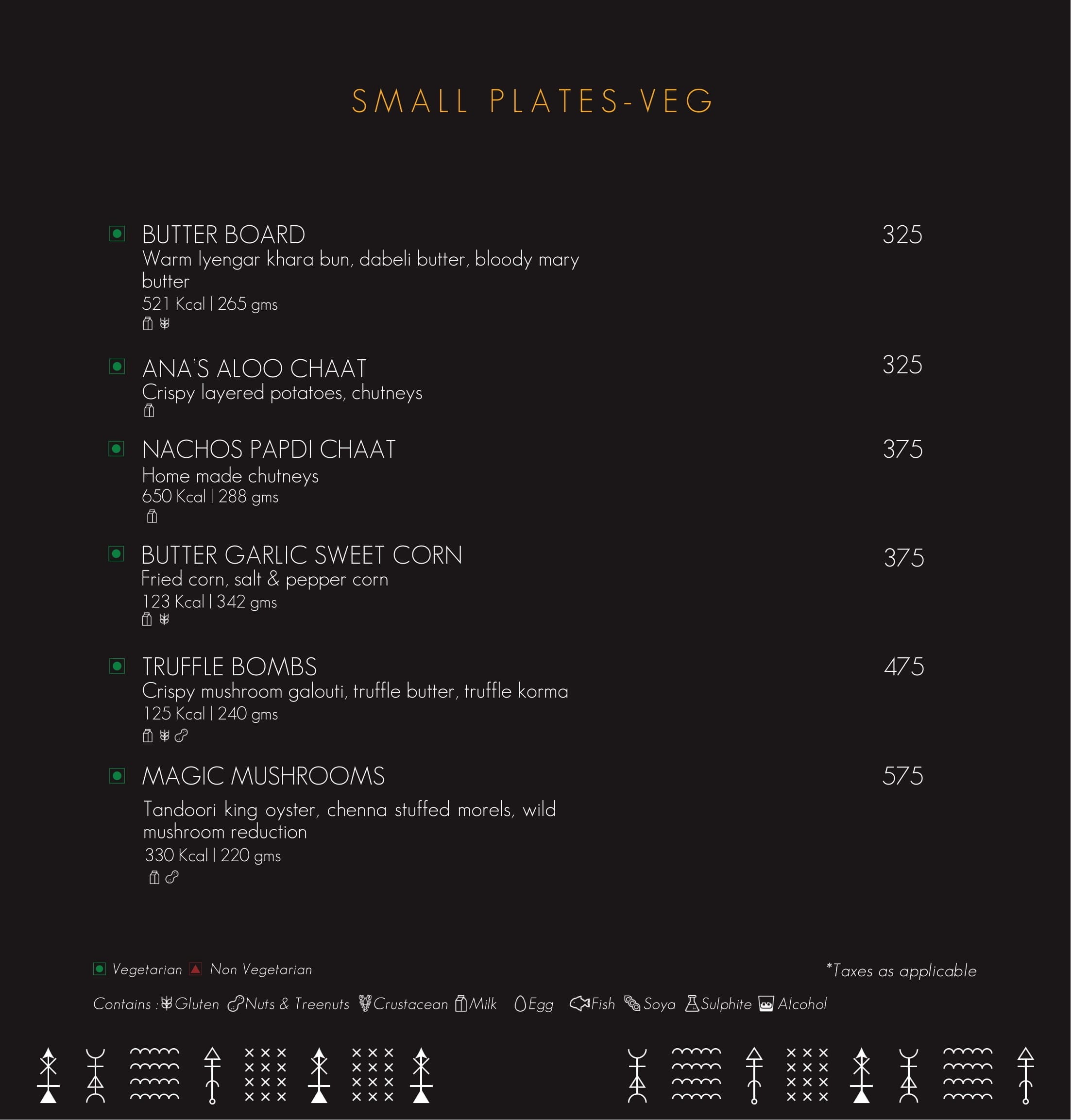 Dining Experience for Two at Alchemy, Bengaluru — Food menu